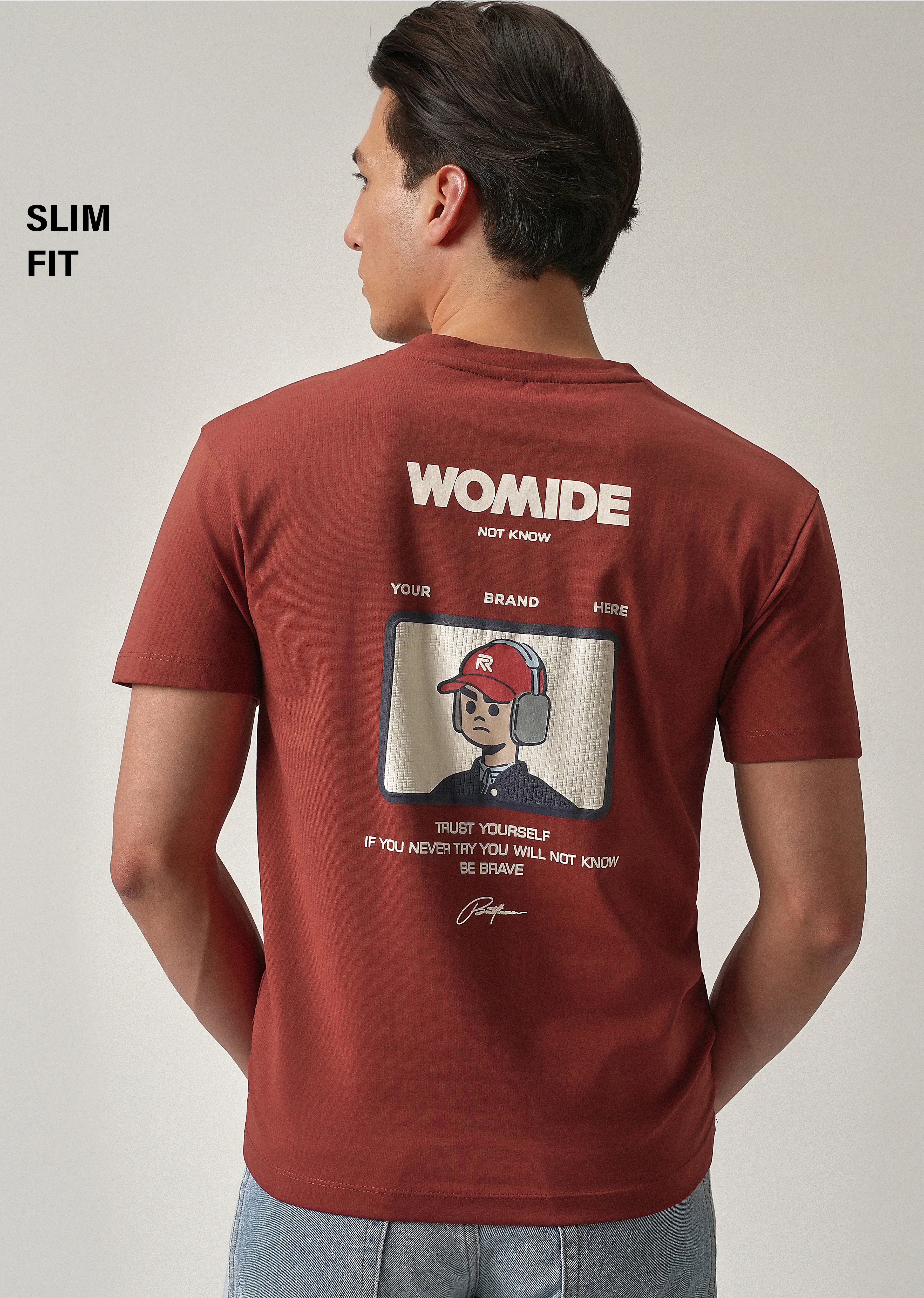 Red Printed Slim Fit T-Shirt - Image 7