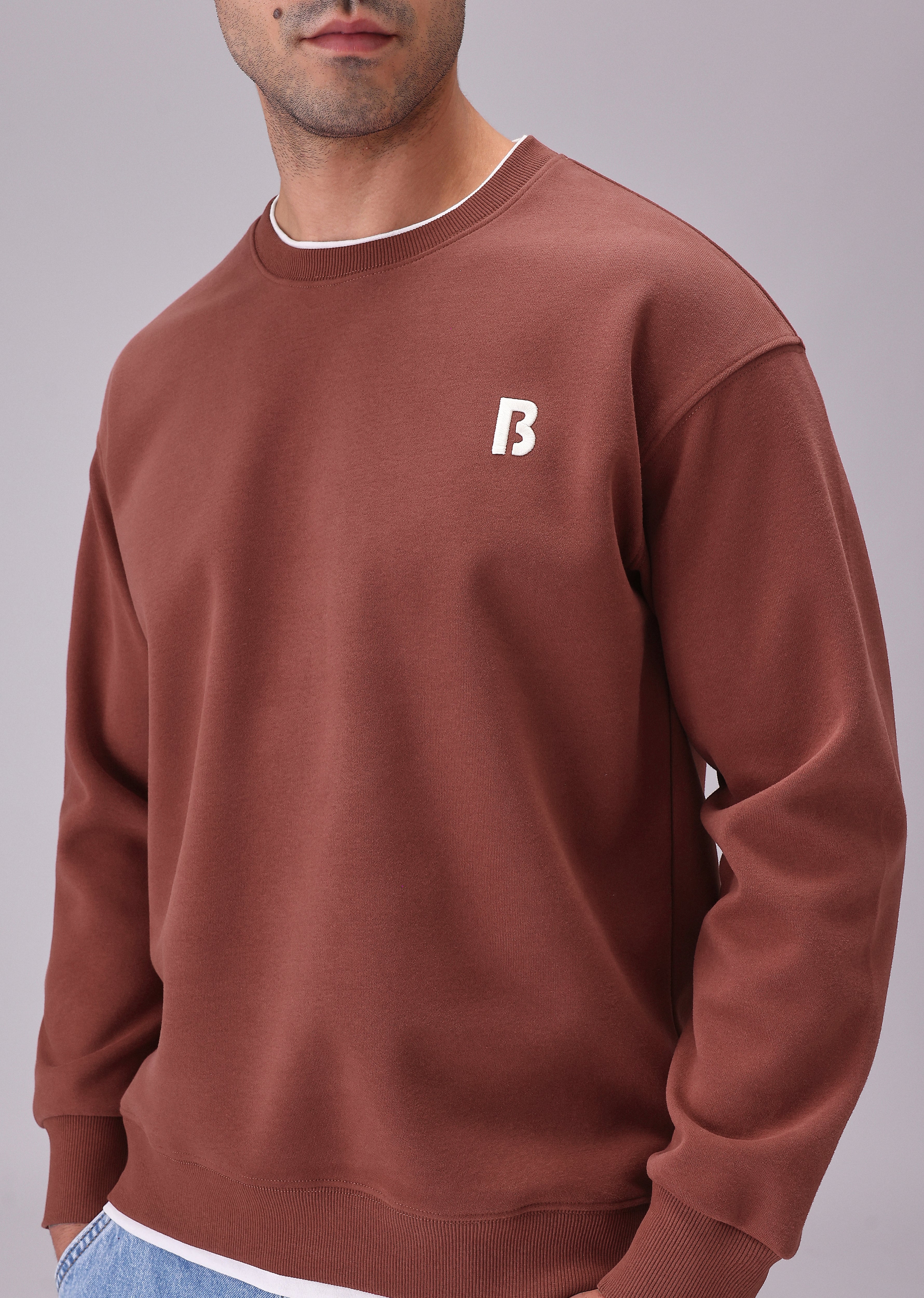 Red White Contrast Sweatshirt - Image 7