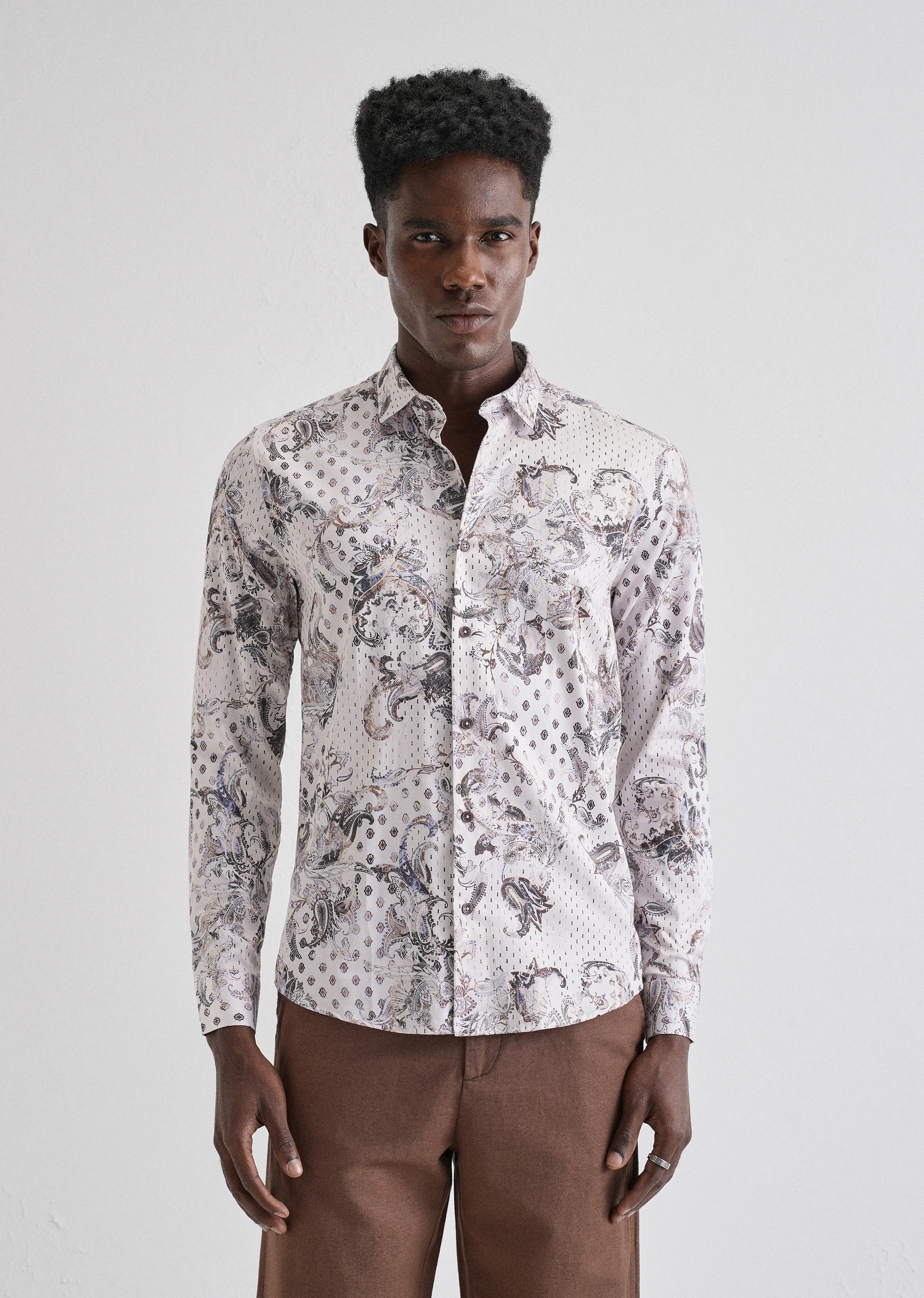 Retro Paisley Printed Shirt - Image 3