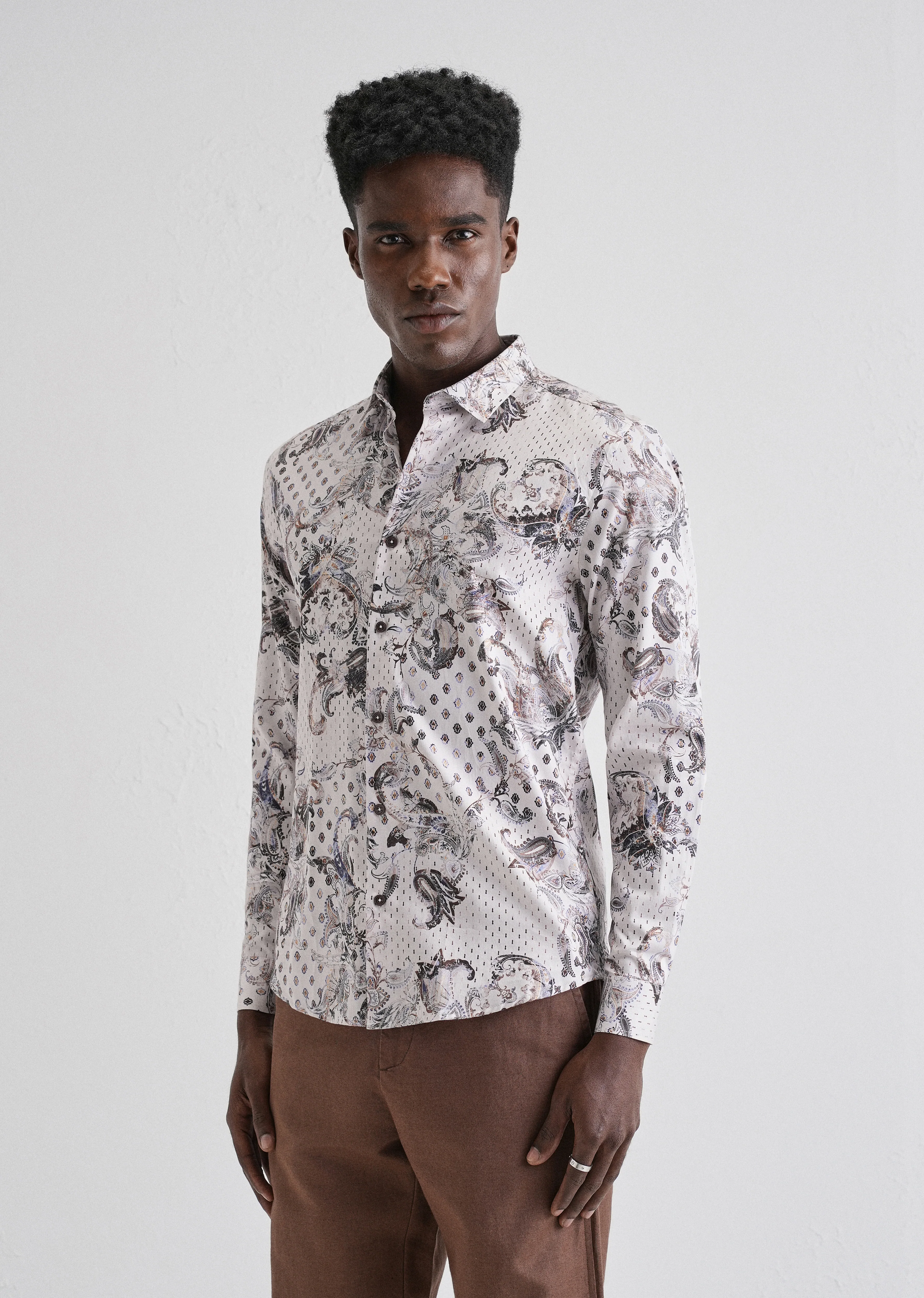 Retro Paisley Printed Shirt - Image 4
