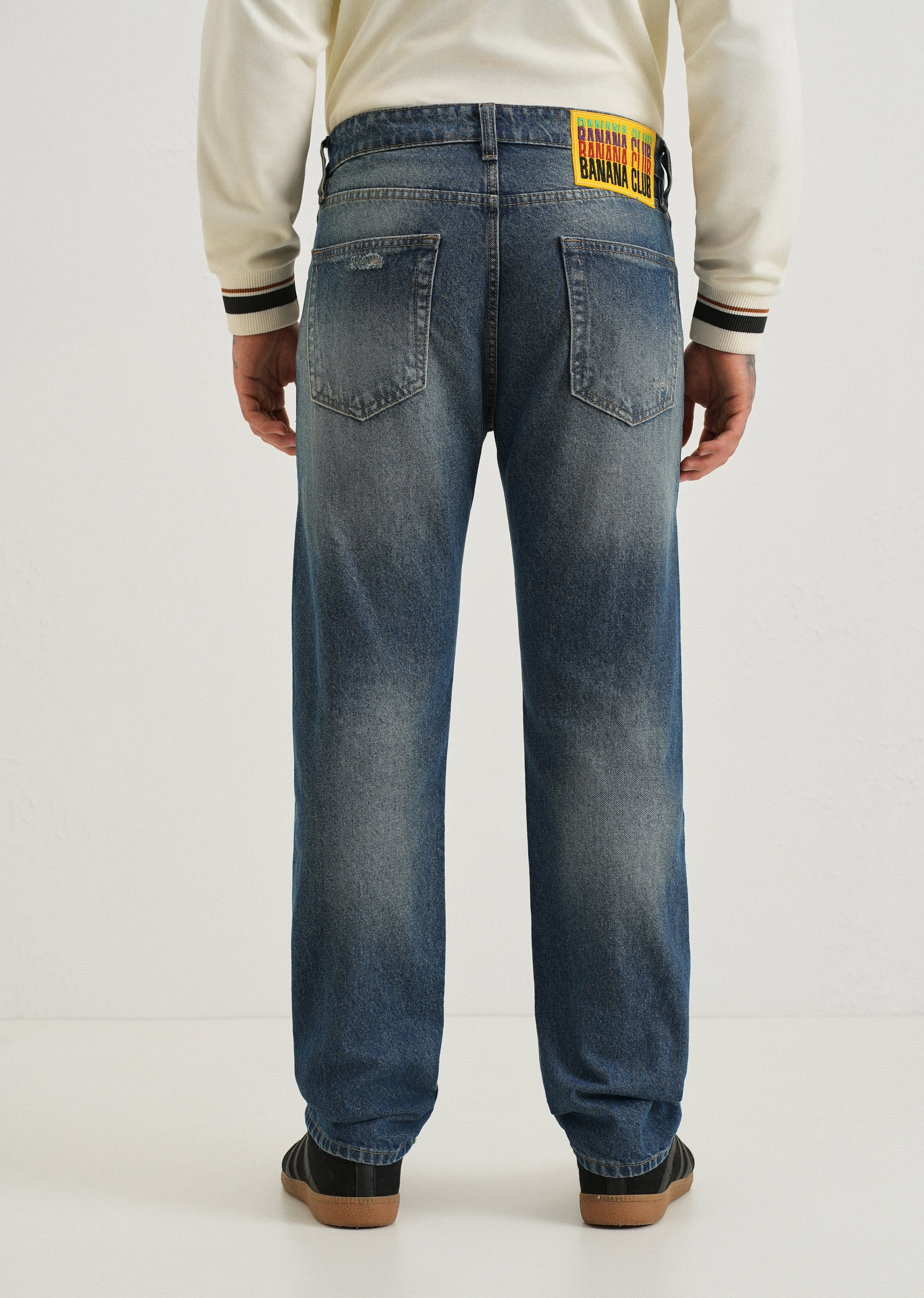 Ripped Blue Straight fit Jeans - Image 2