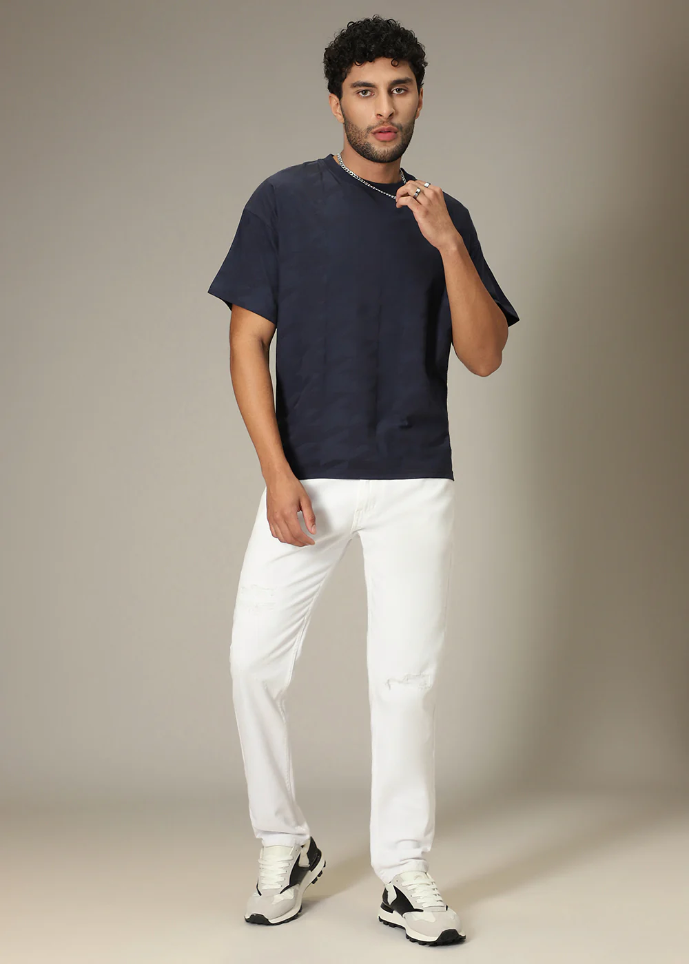 Ripped White Slim fit Jeans - Image 6