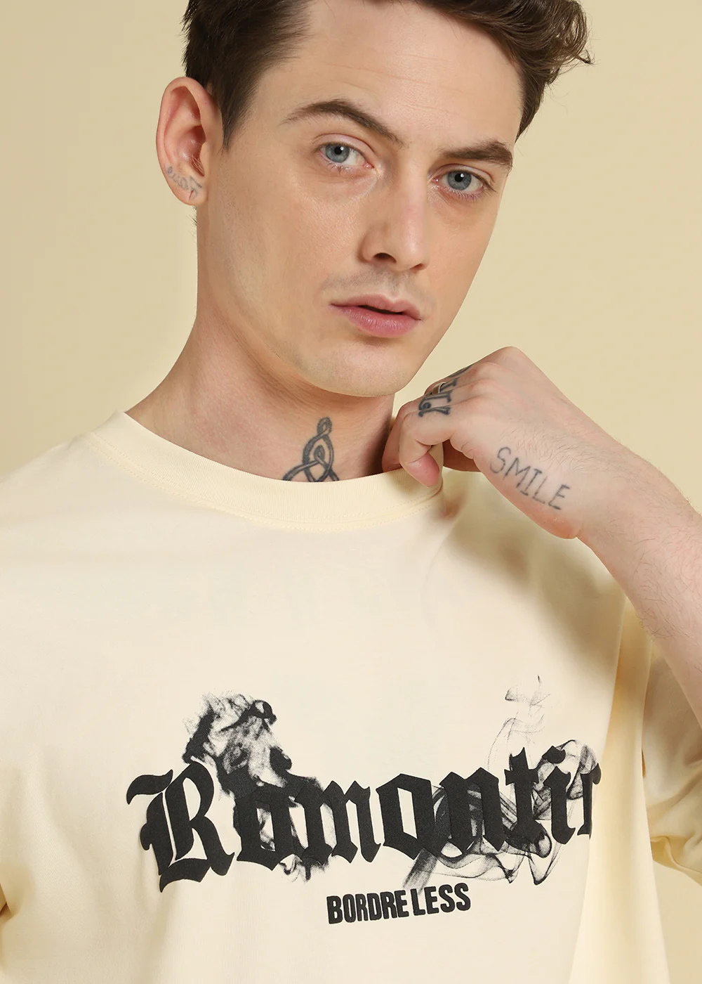 Romantic Funk Cream Oversized T-shirt - Image 2