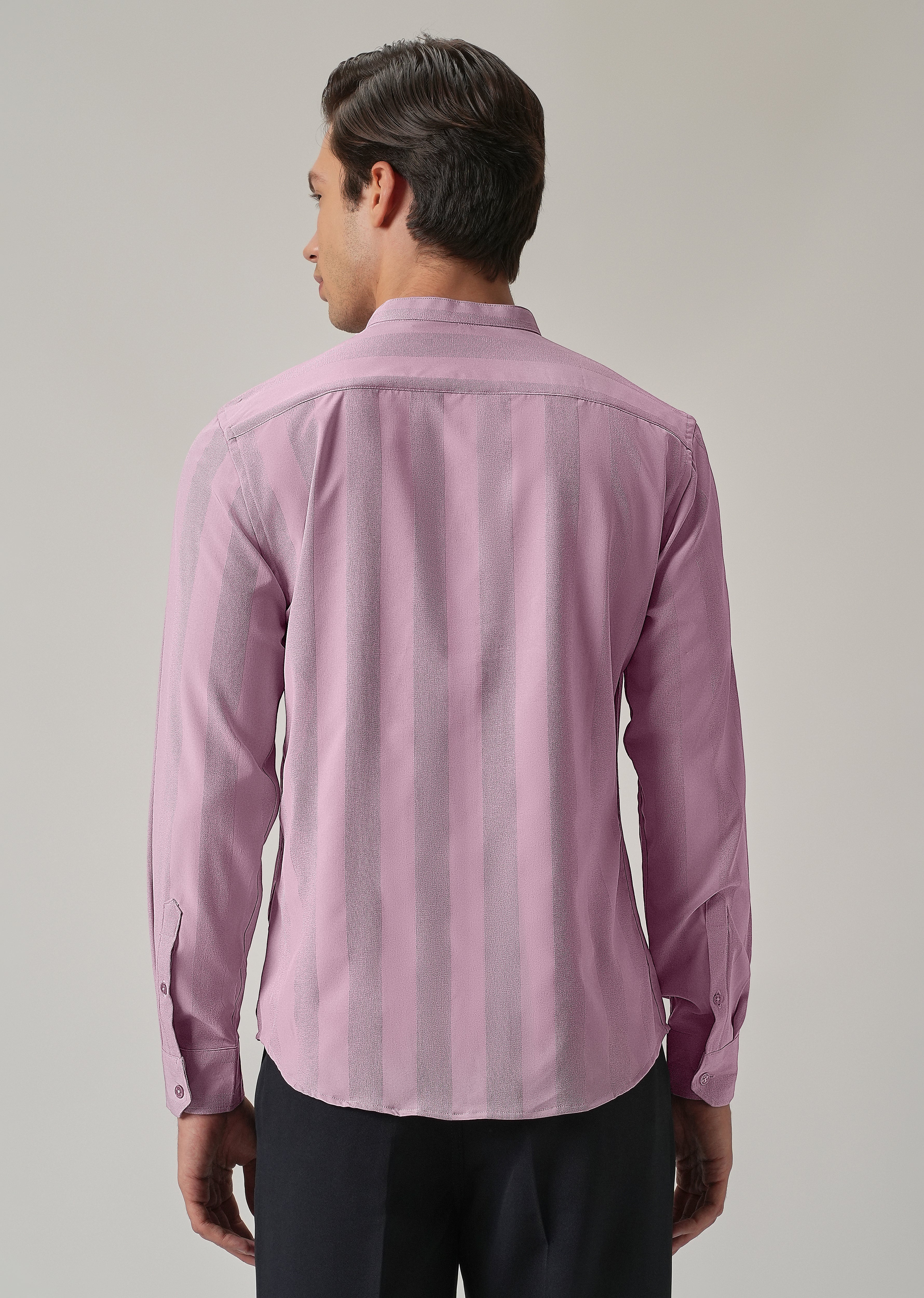 Rose Pink Plain Shein Patterned Shirt - Image 2