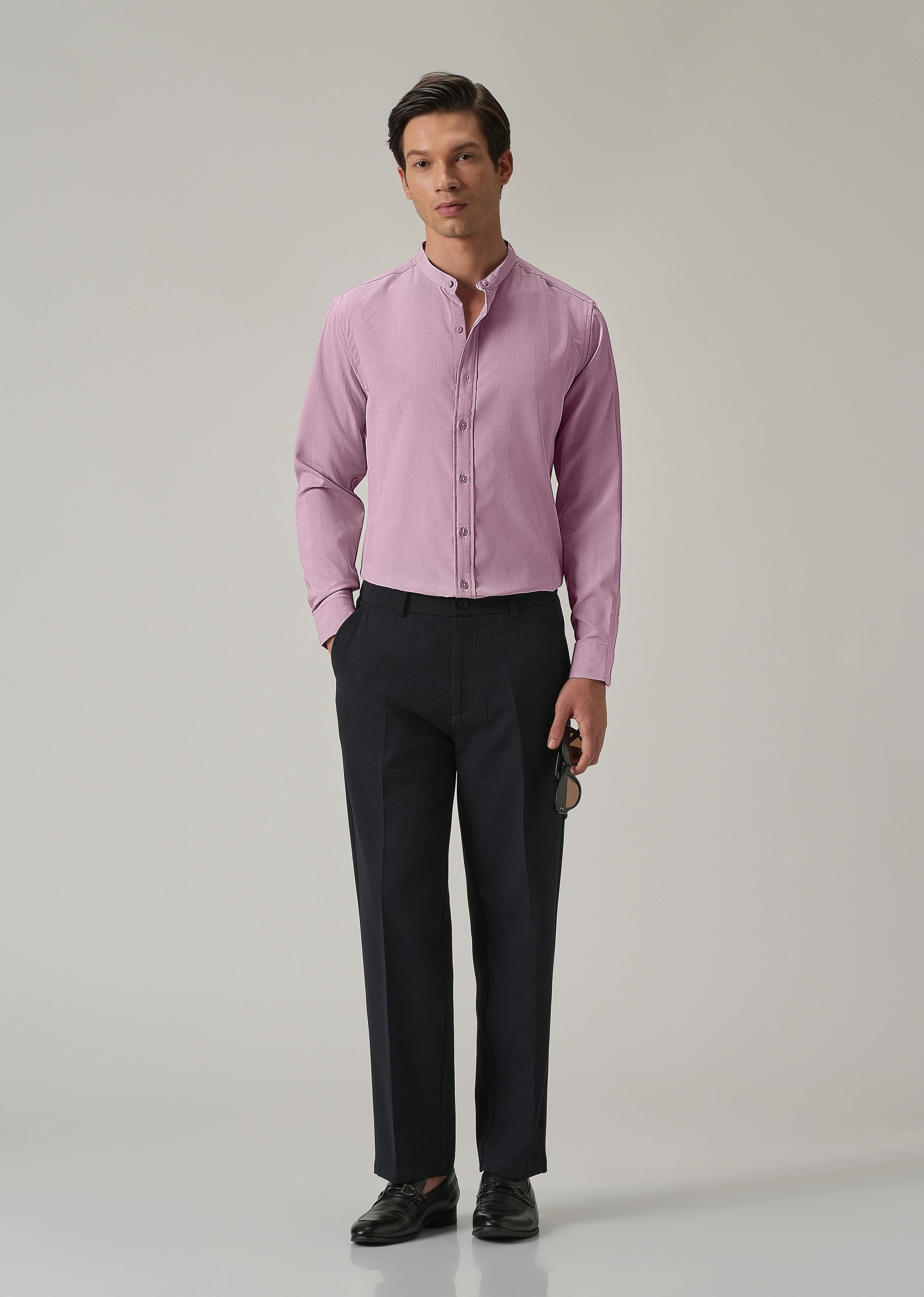 Rose Pink Plain Shein Patterned Shirt - Image 6