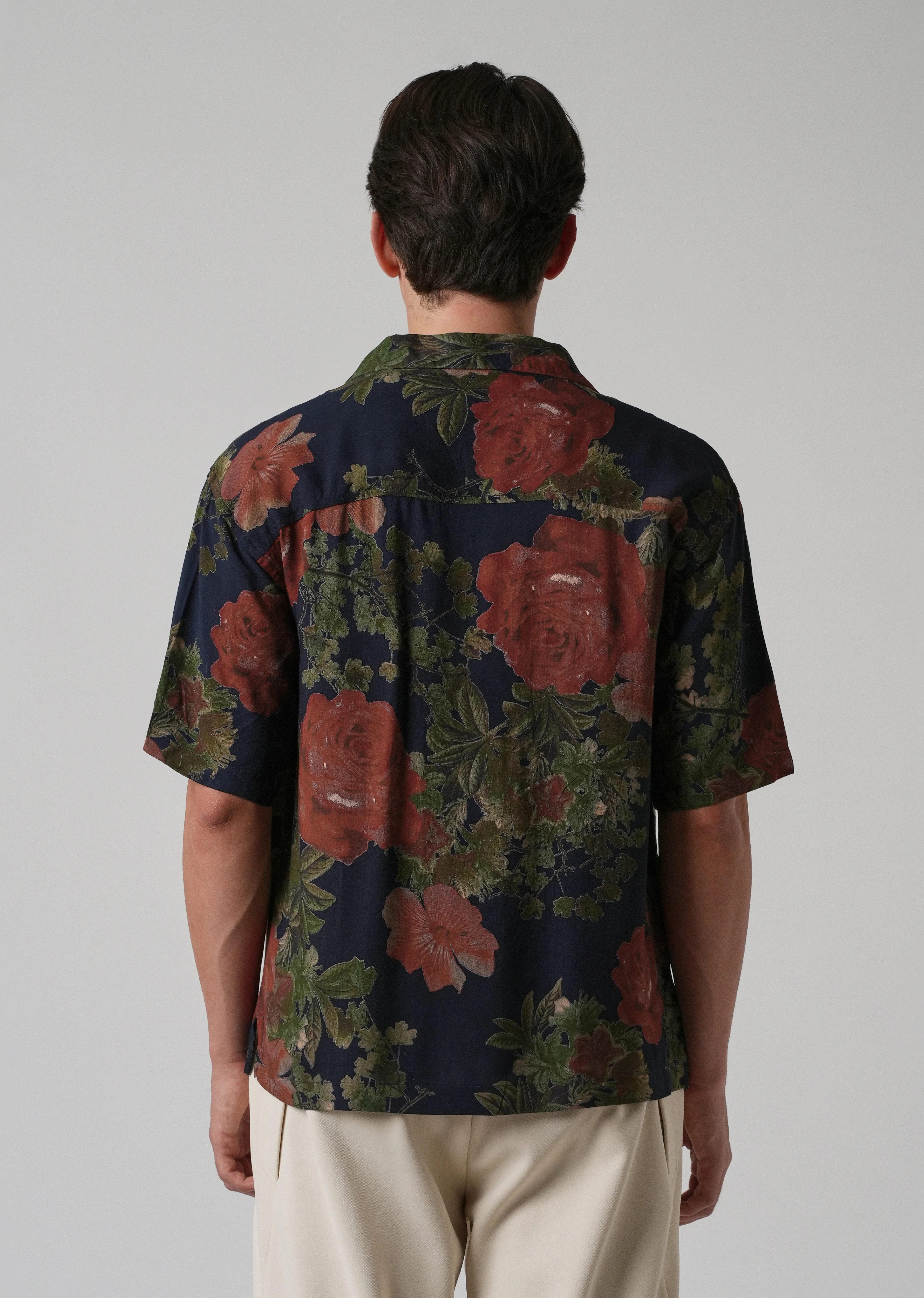 Rose Print Oversized Feather Shirt - Image 2
