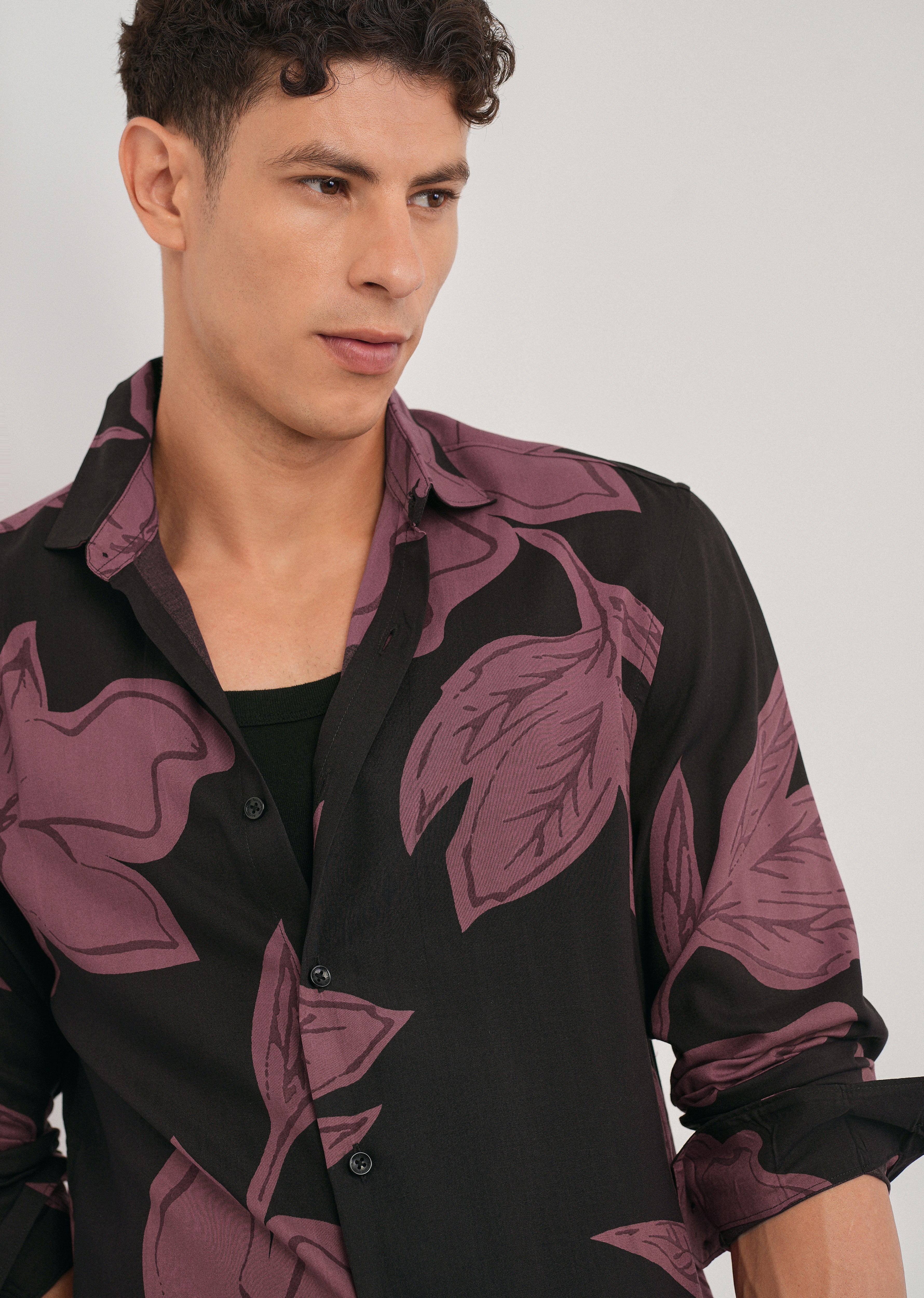 Rose Red Bold Floral Print Shirt - Image 5