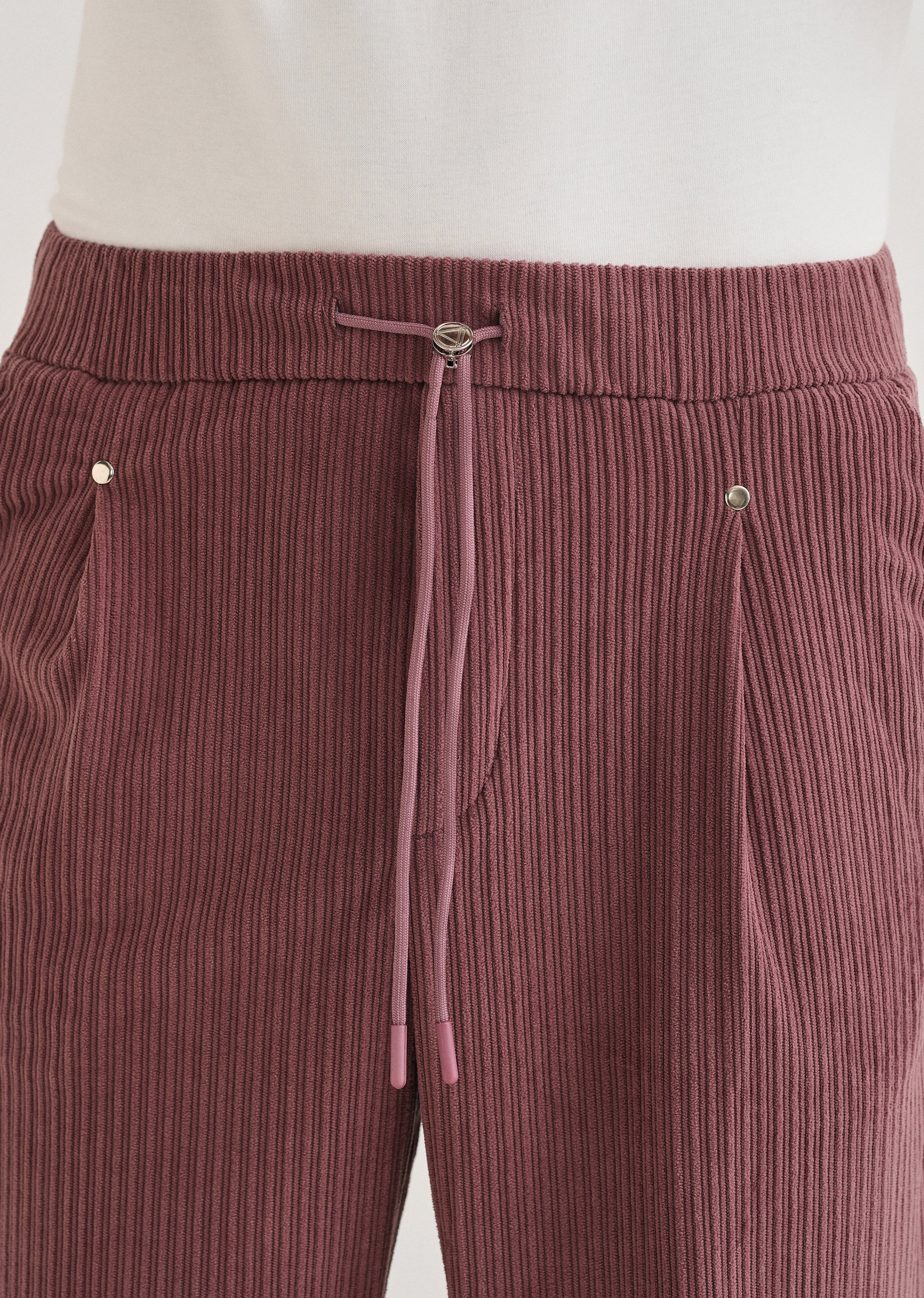 Rouge Pink Drawstring Corduroy Pant - Image 5