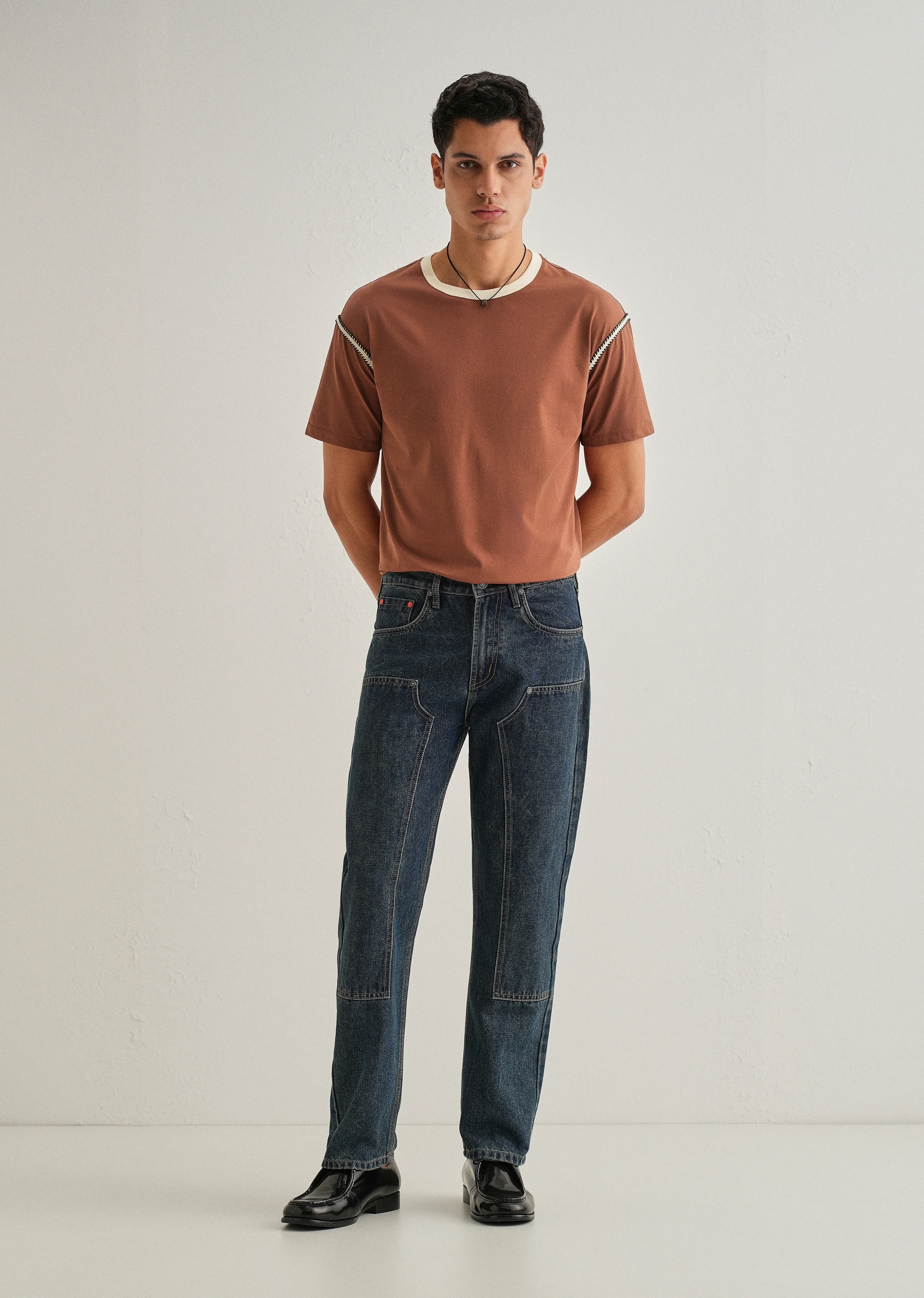 Rust Red Lace Applique T-shirt - Image 6