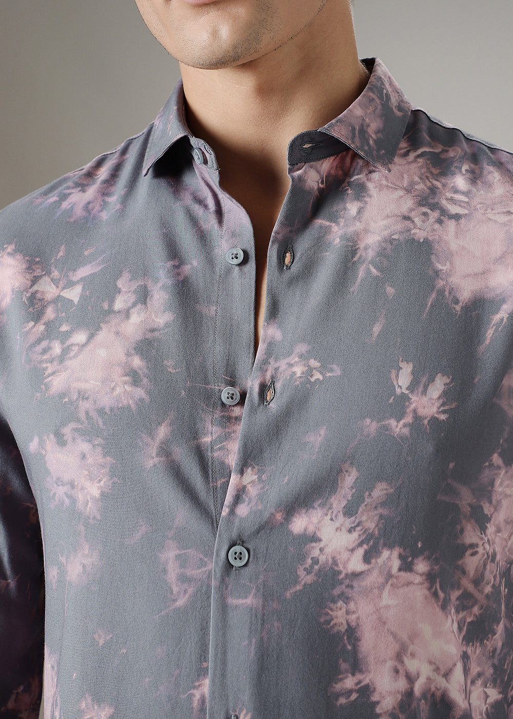 Sable Grey Abstract Printed Shirt - Image 2