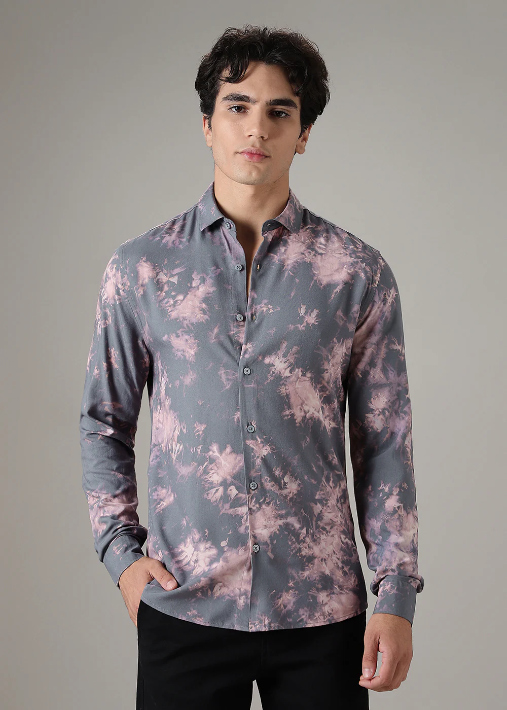 Sable Grey Abstract Printed Shirt - Image 3
