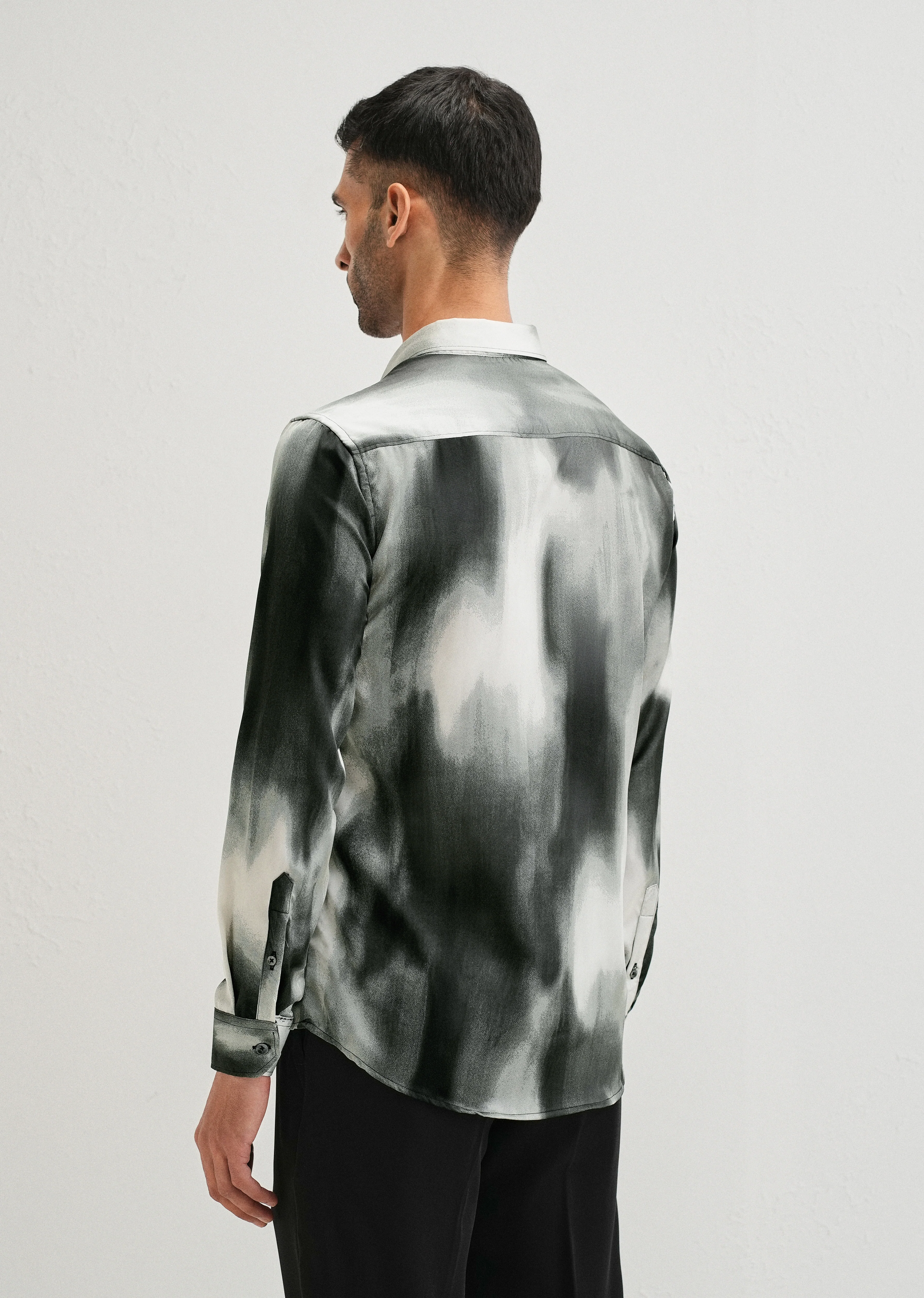 Sage Green Abstract Printed Shirt - Image 2
