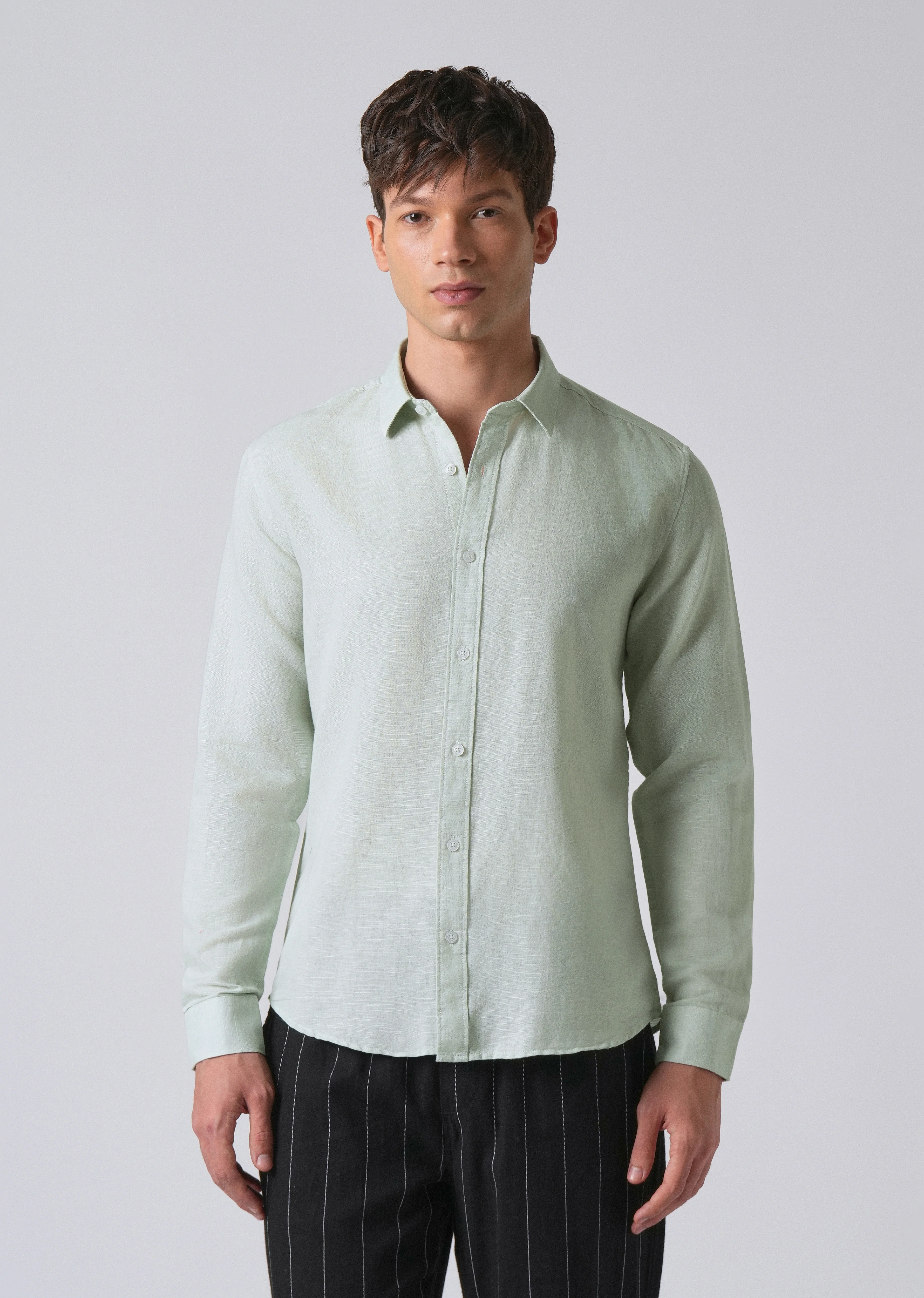 Sage Green Linen Shirt - Image 3