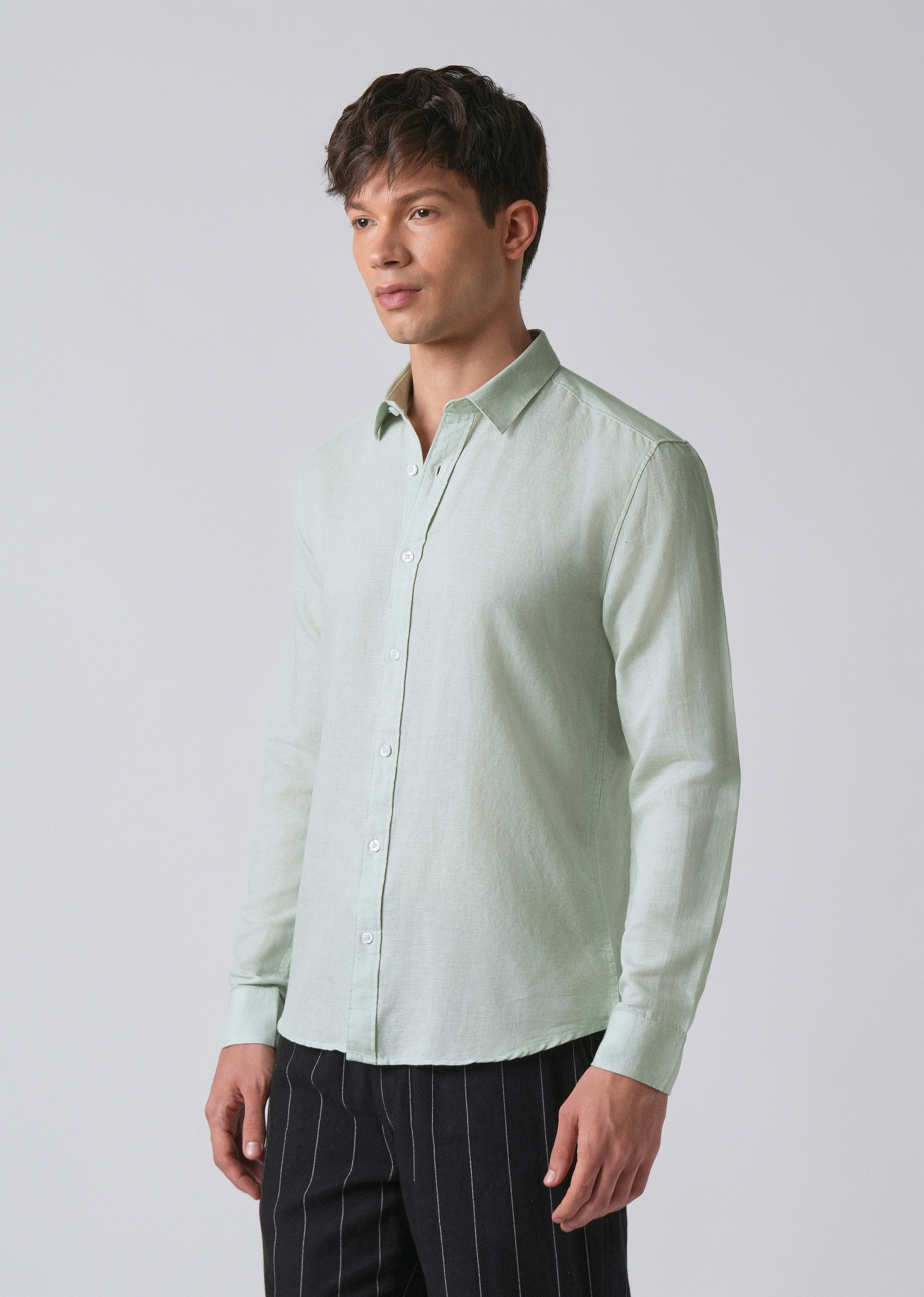 Sage Green Linen Shirt - Image 4