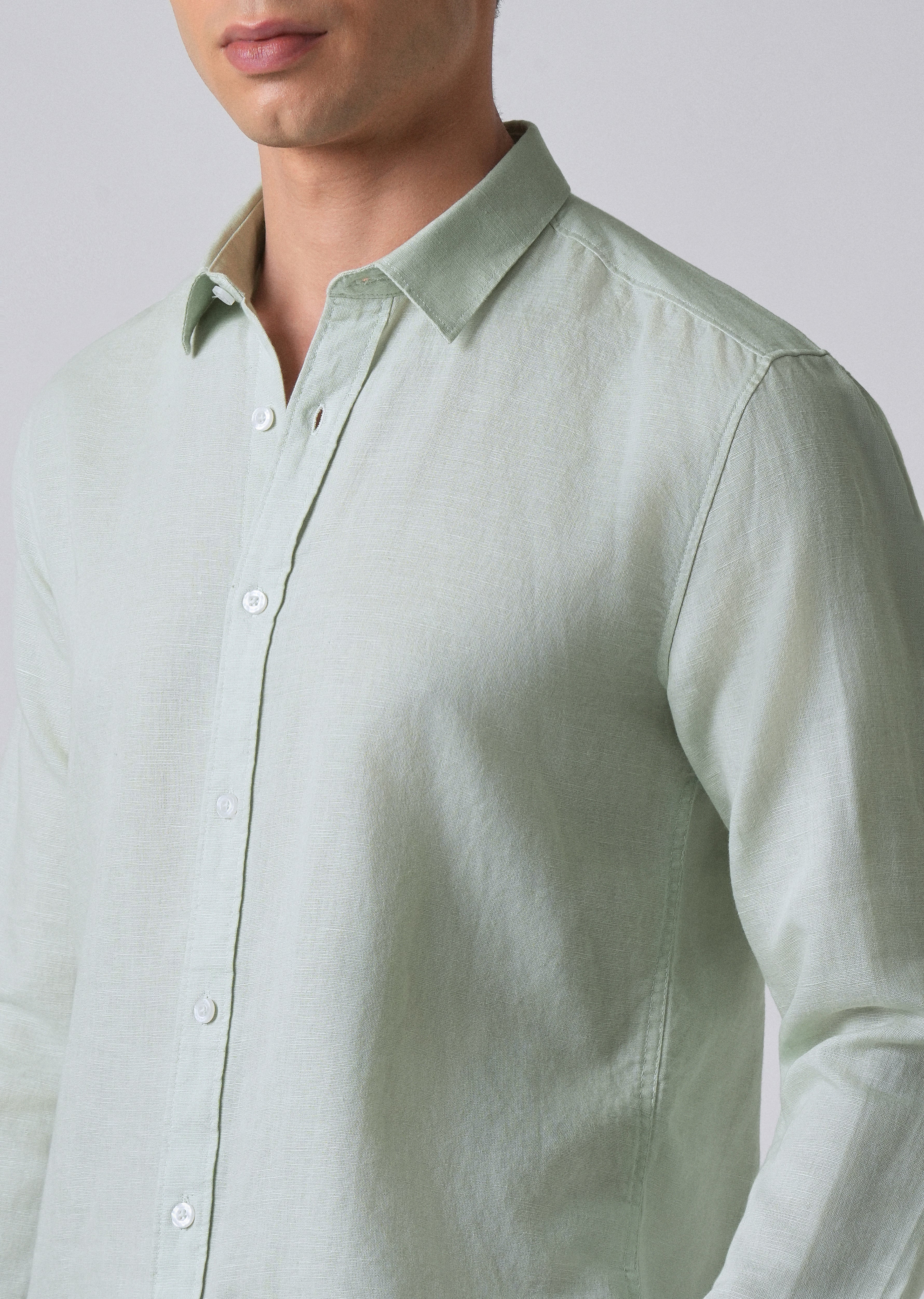Sage Green Linen Shirt - Image 5