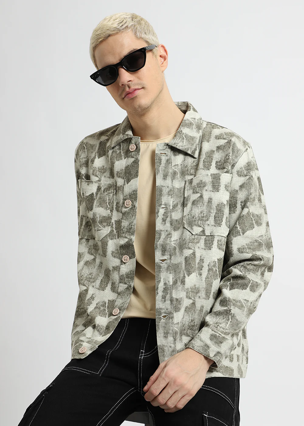 Sage Green Printed Summer Jacket - Image 2