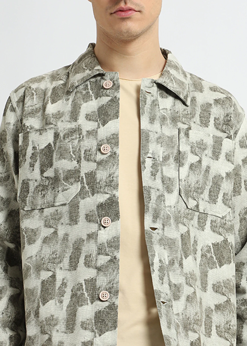 Sage Green Printed Summer Jacket - Image 3