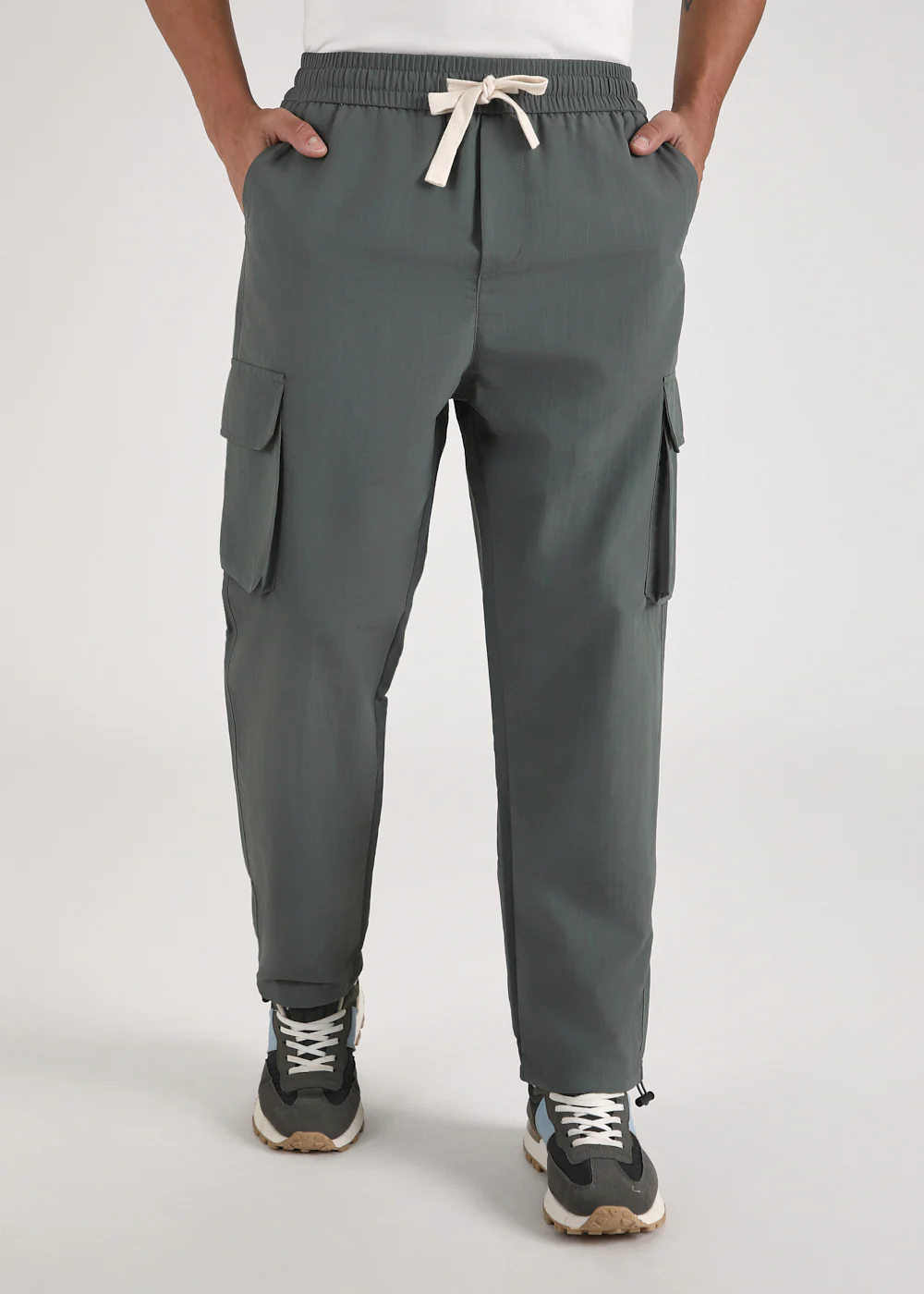 Sage Grey Relaxed Fit Cargo Pant - Image 4