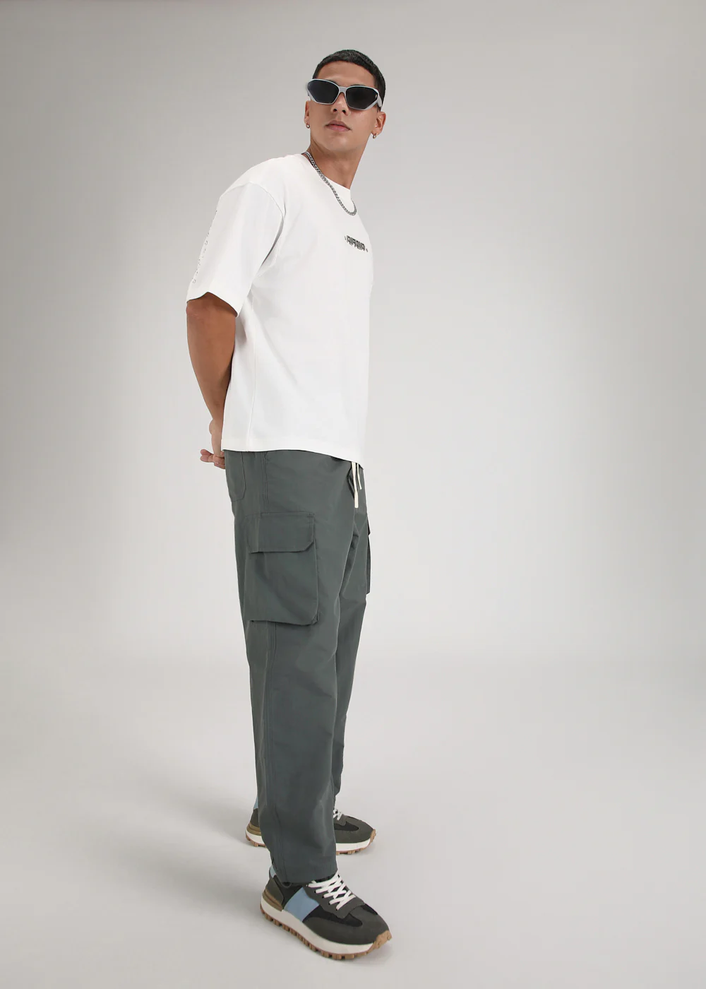 Sage Grey Relaxed Fit Cargo Pant - Image 7