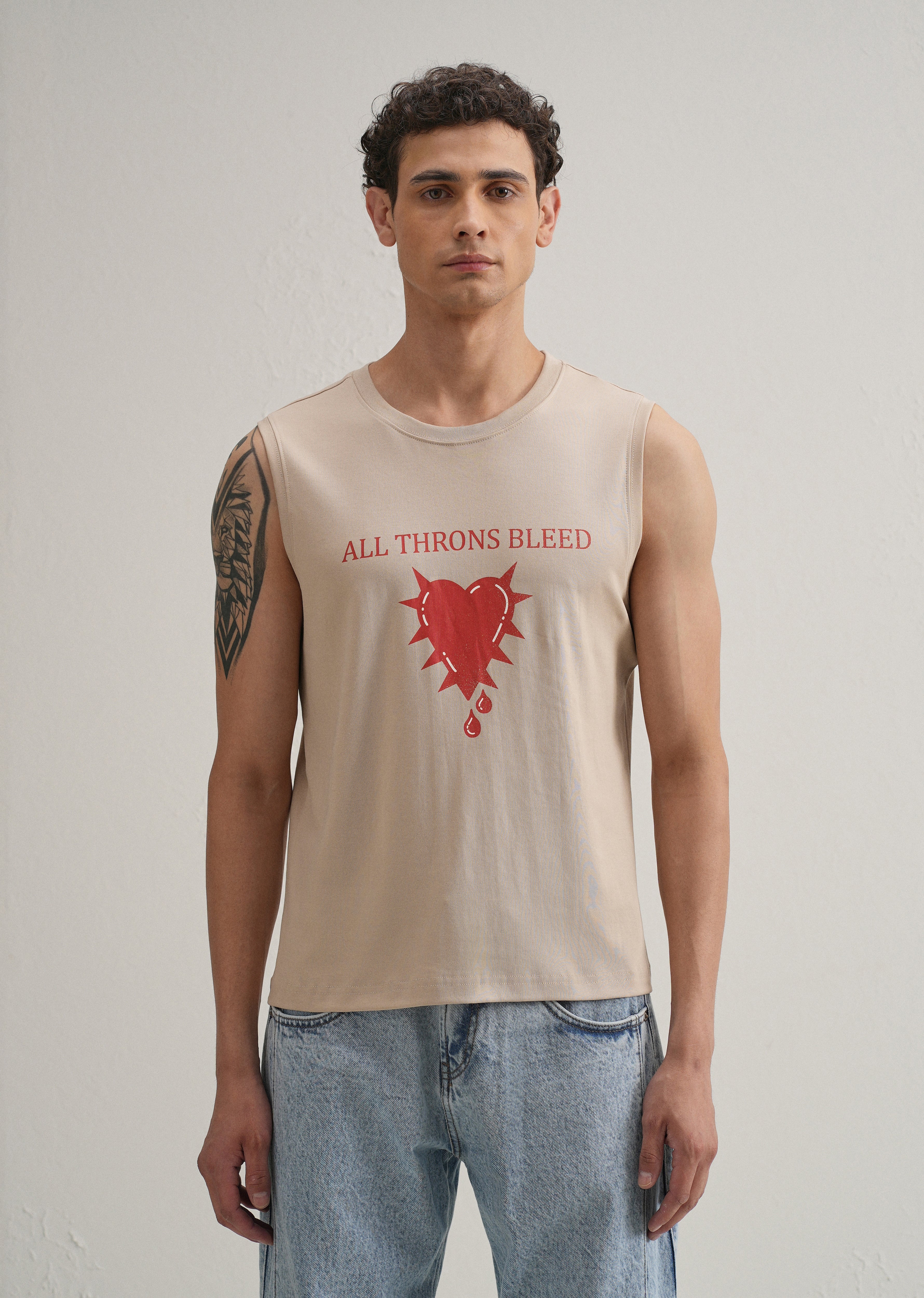 Sand Beige Printed Tank - Image 3