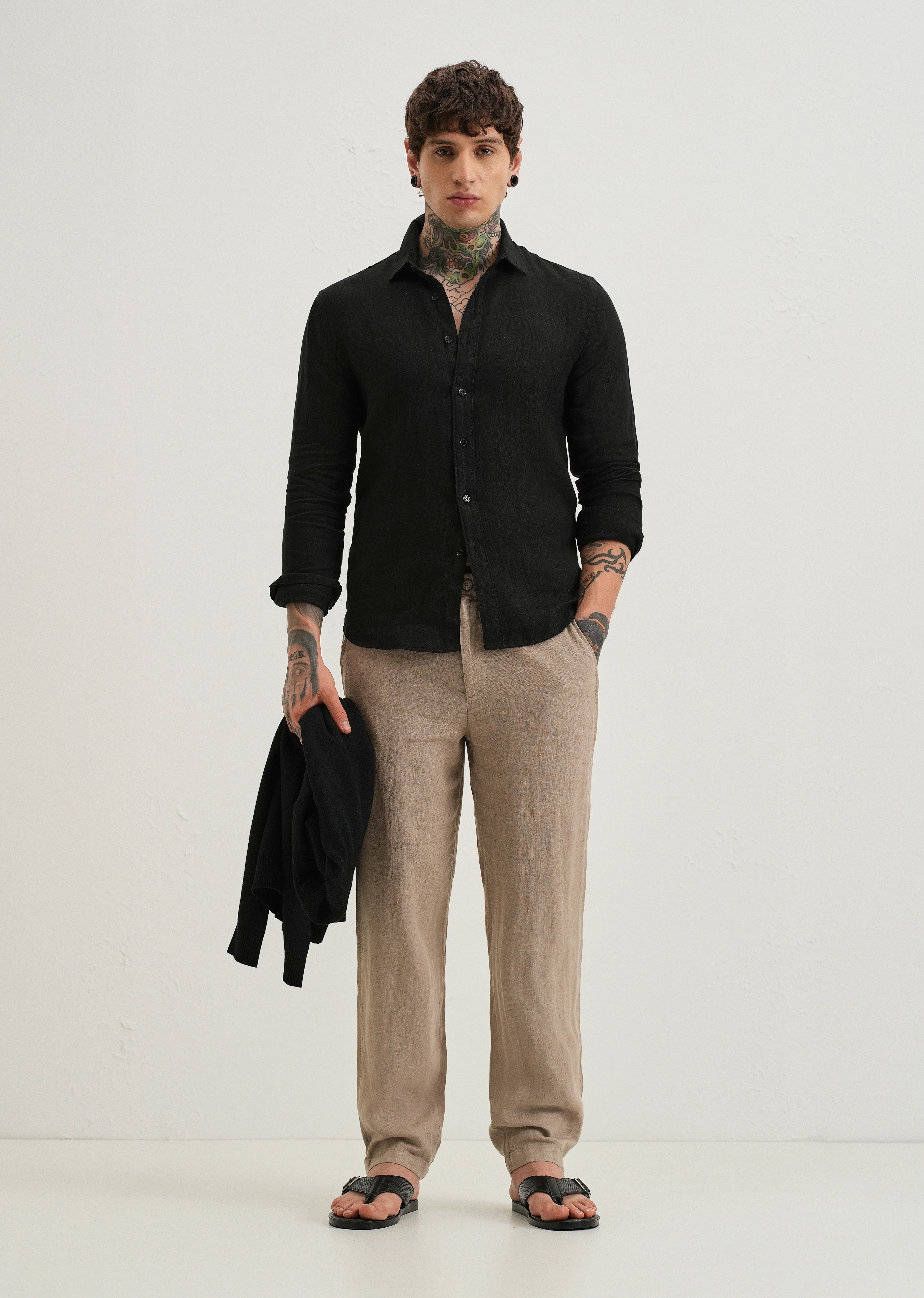 Sand Brown Linen pant - Image 6