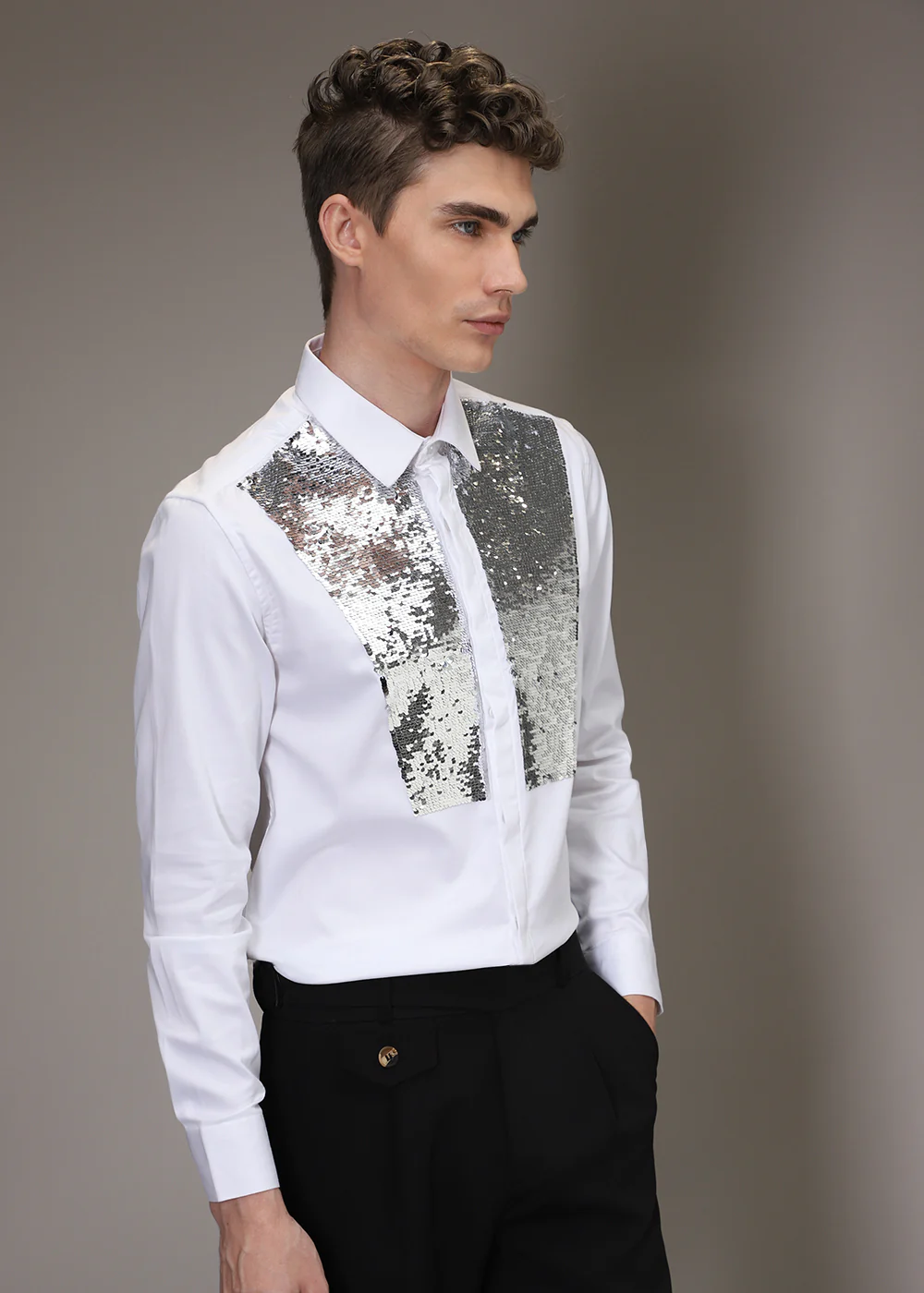 Sequence debonair designer white shirt - Image 4