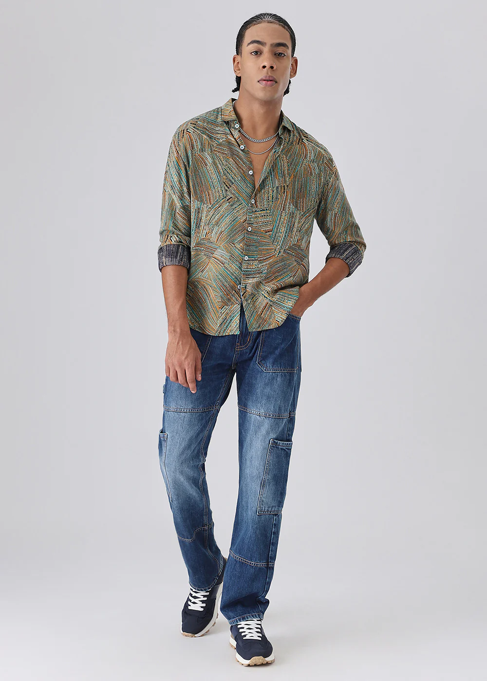 Serene Strokes Green Feather Shirt - Image 6