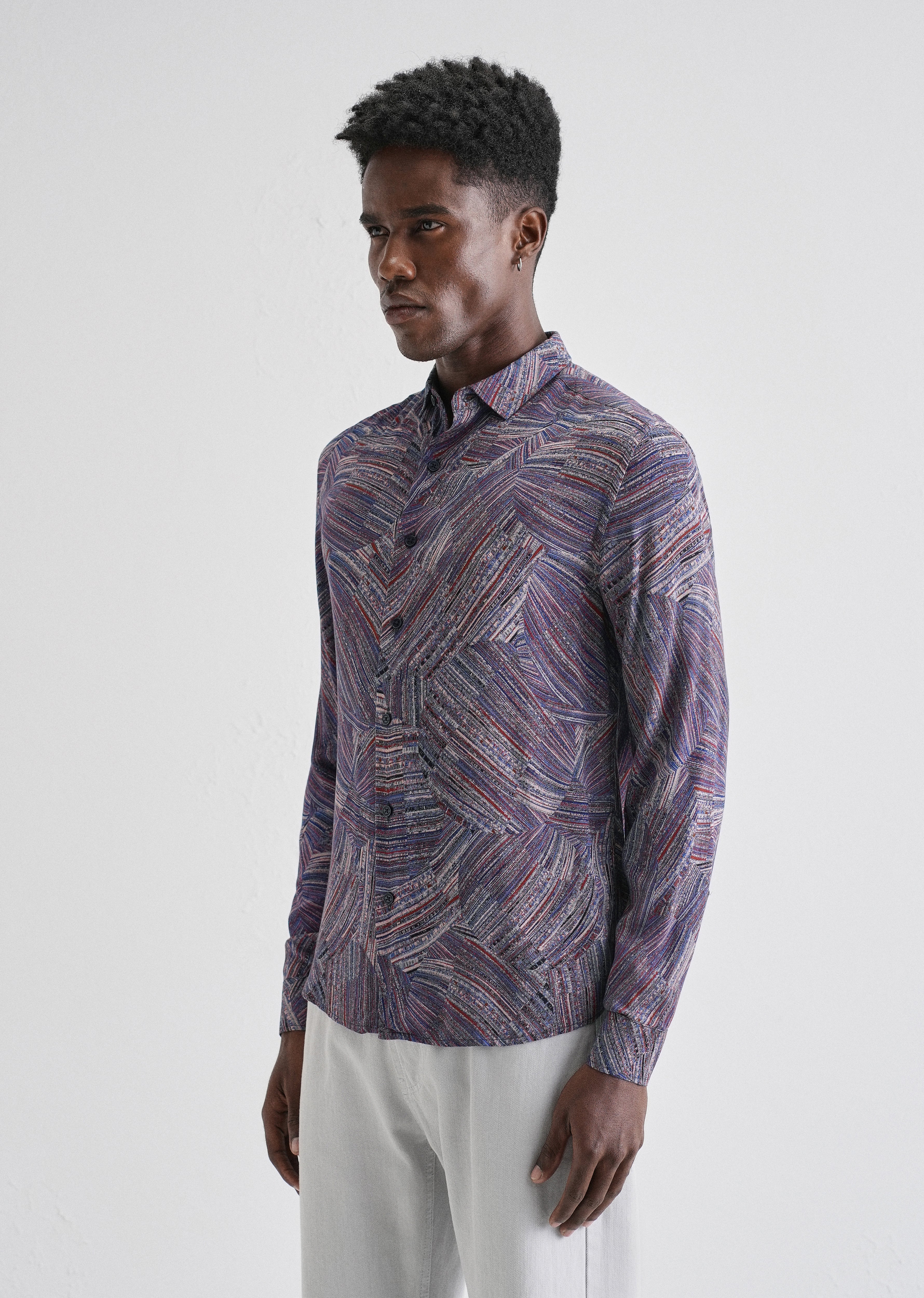Serene Strokes Violet Feather Shirt - Image 4