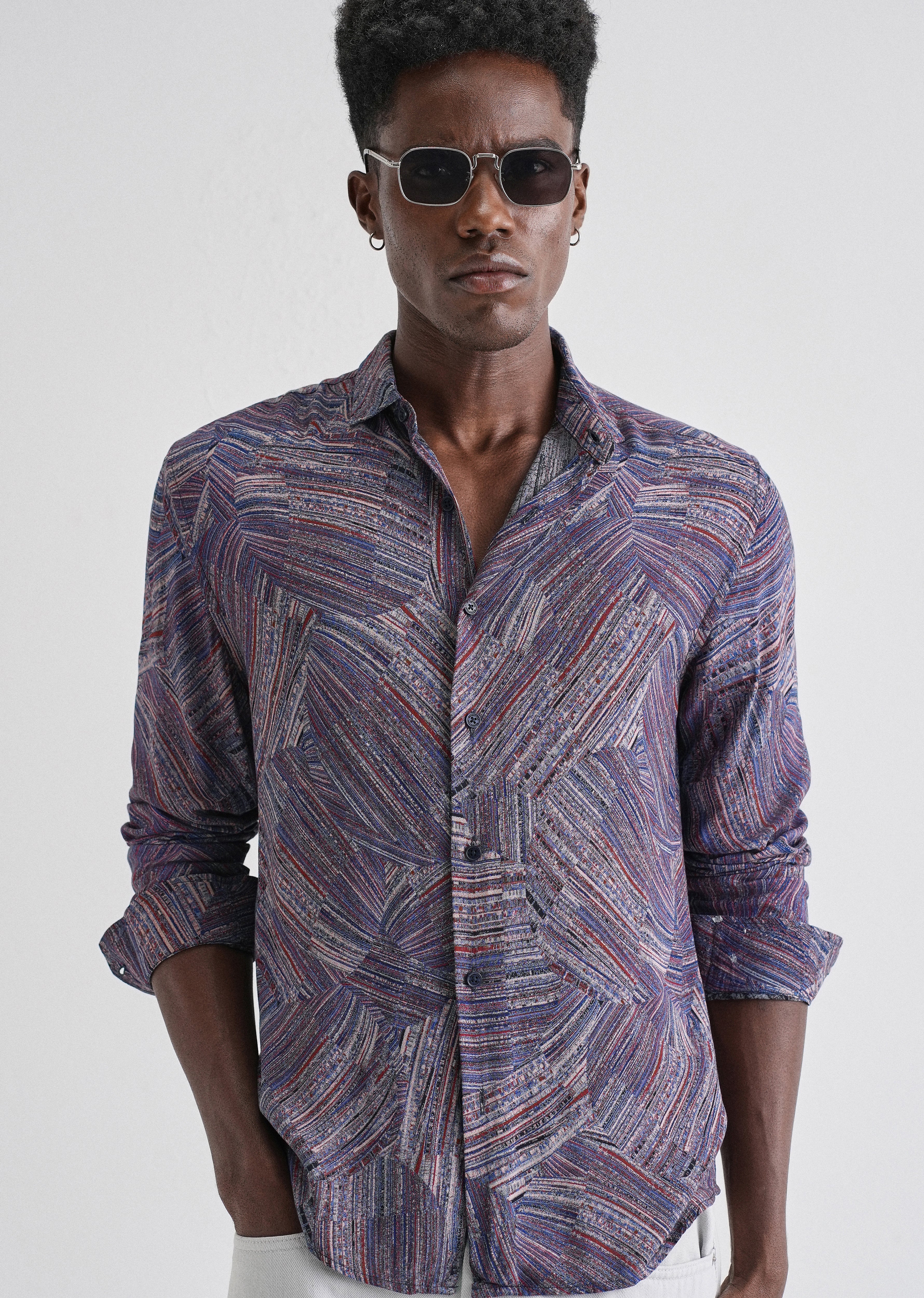 Serene Strokes Violet Feather Shirt - Image 7