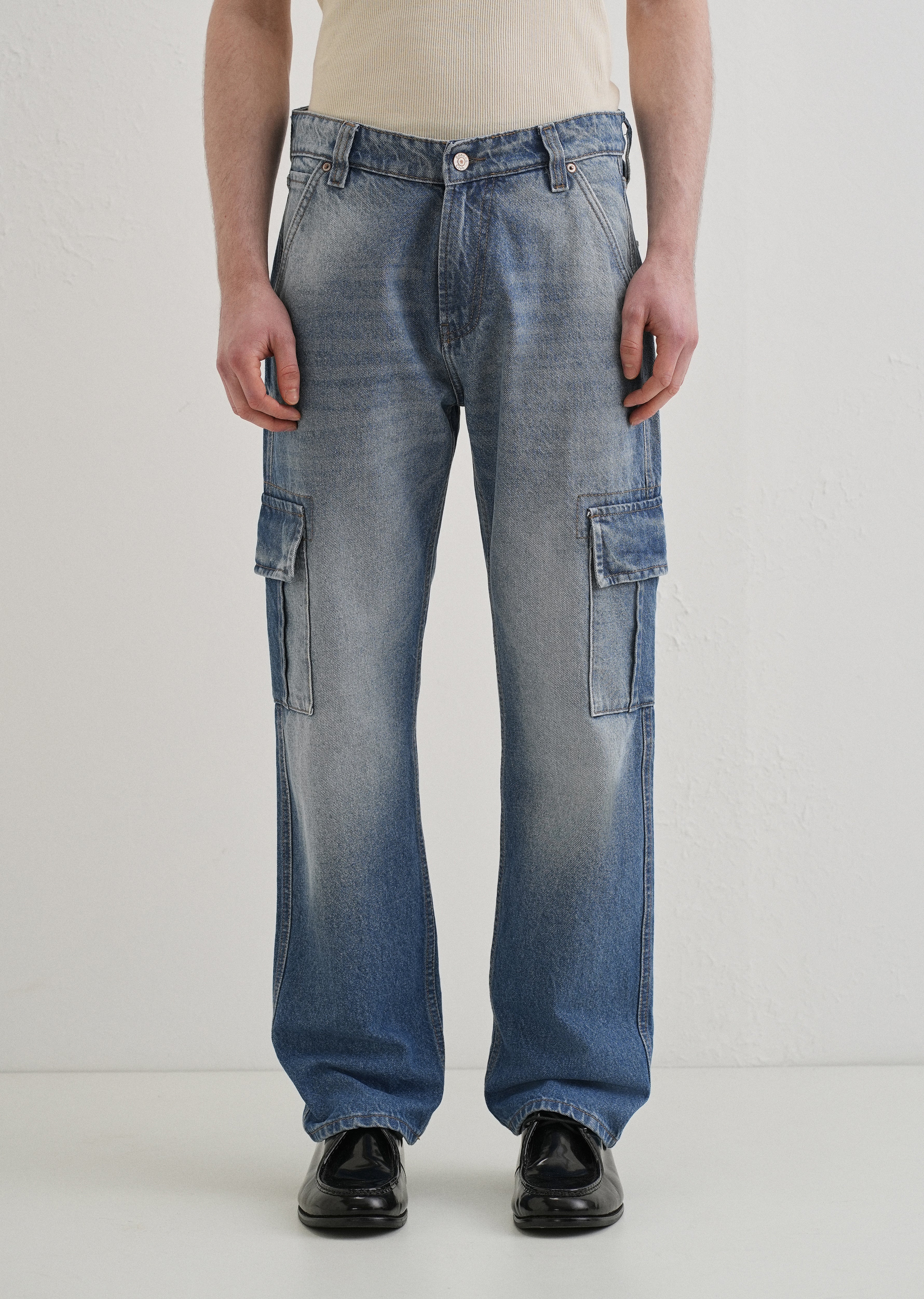 Slate Blue Baggy fit Jeans - Image 3