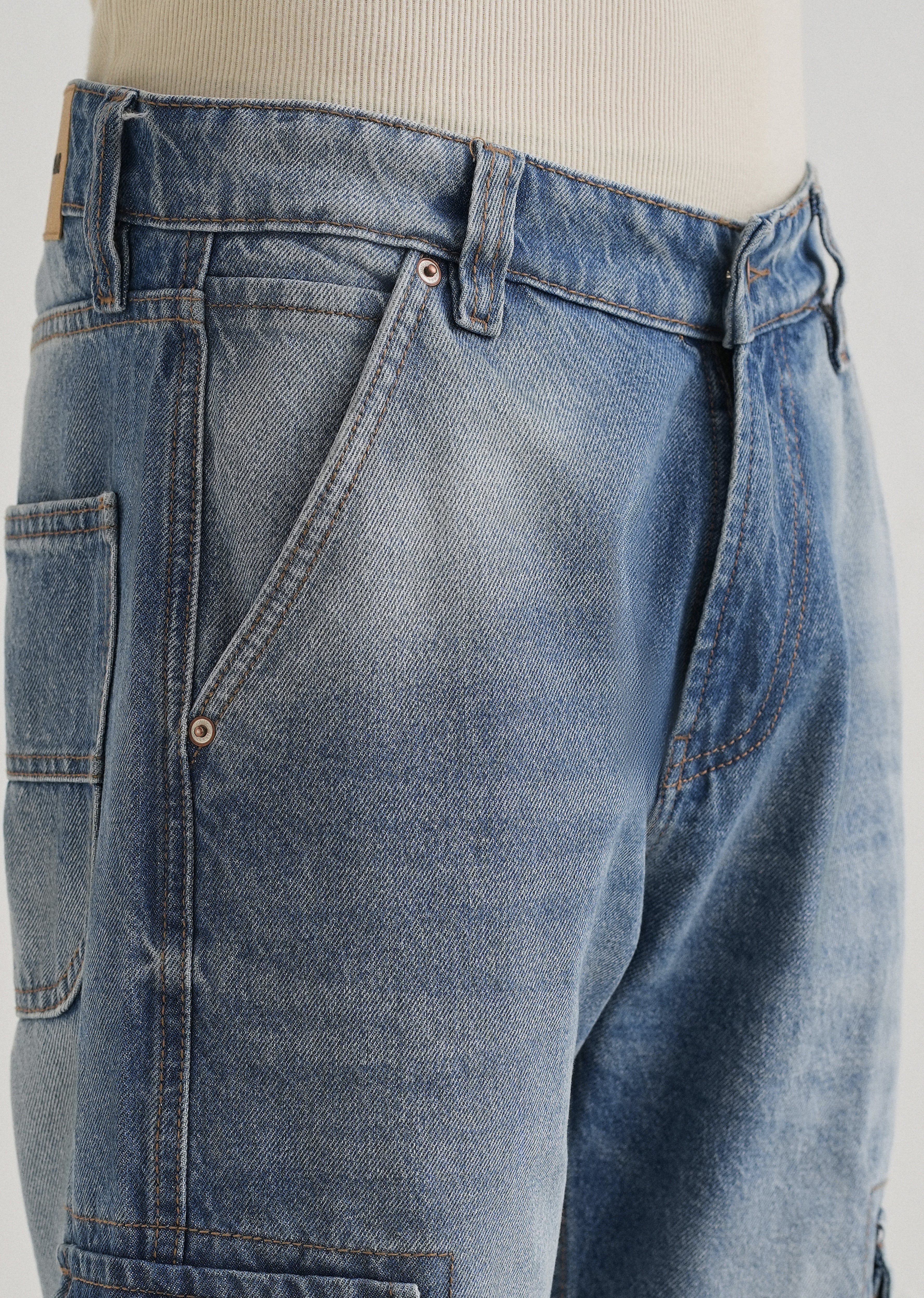 Slate Blue Baggy fit Jeans - Image 5