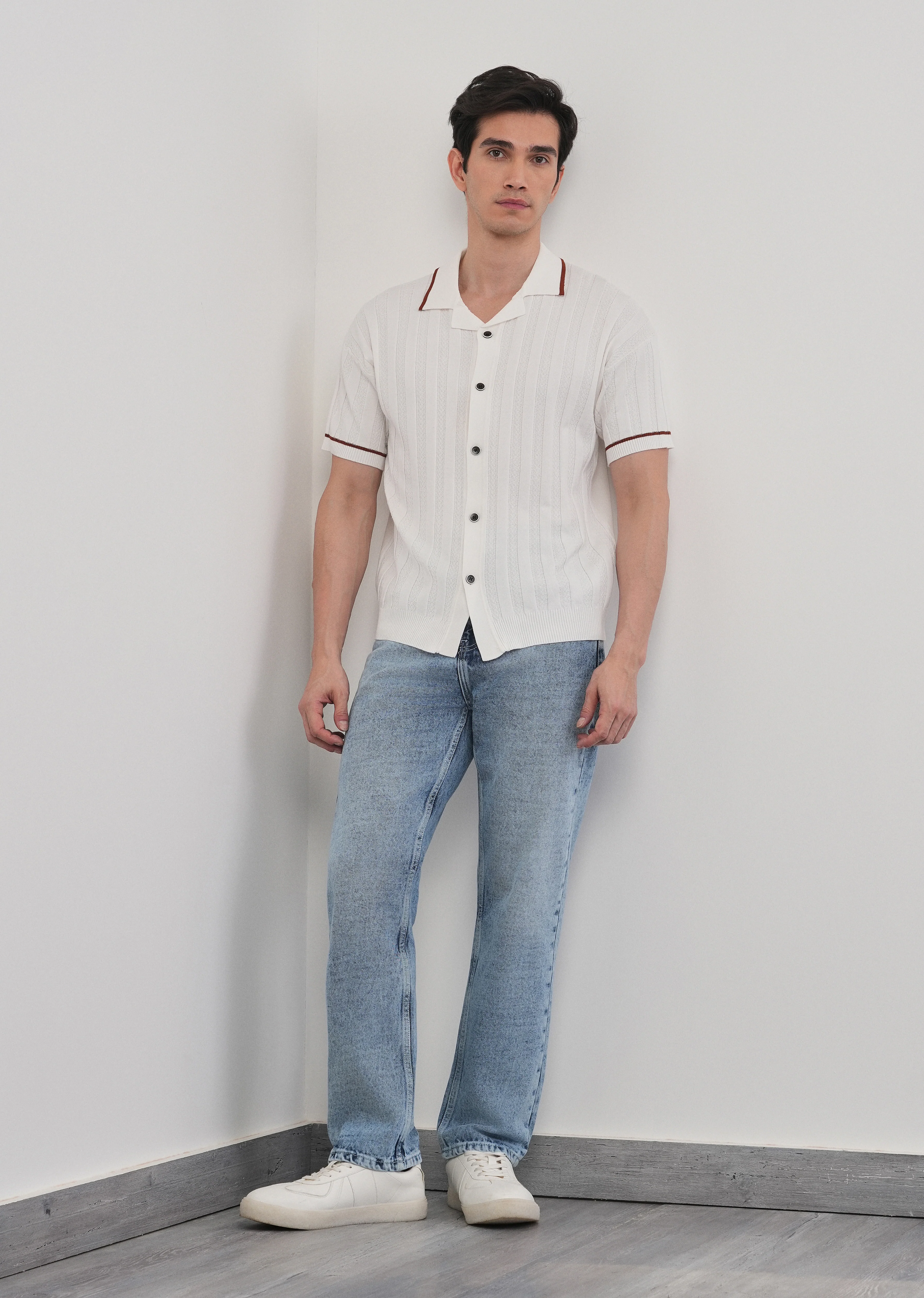 Slim Straight Fit Light Wash Jeans - Image 6