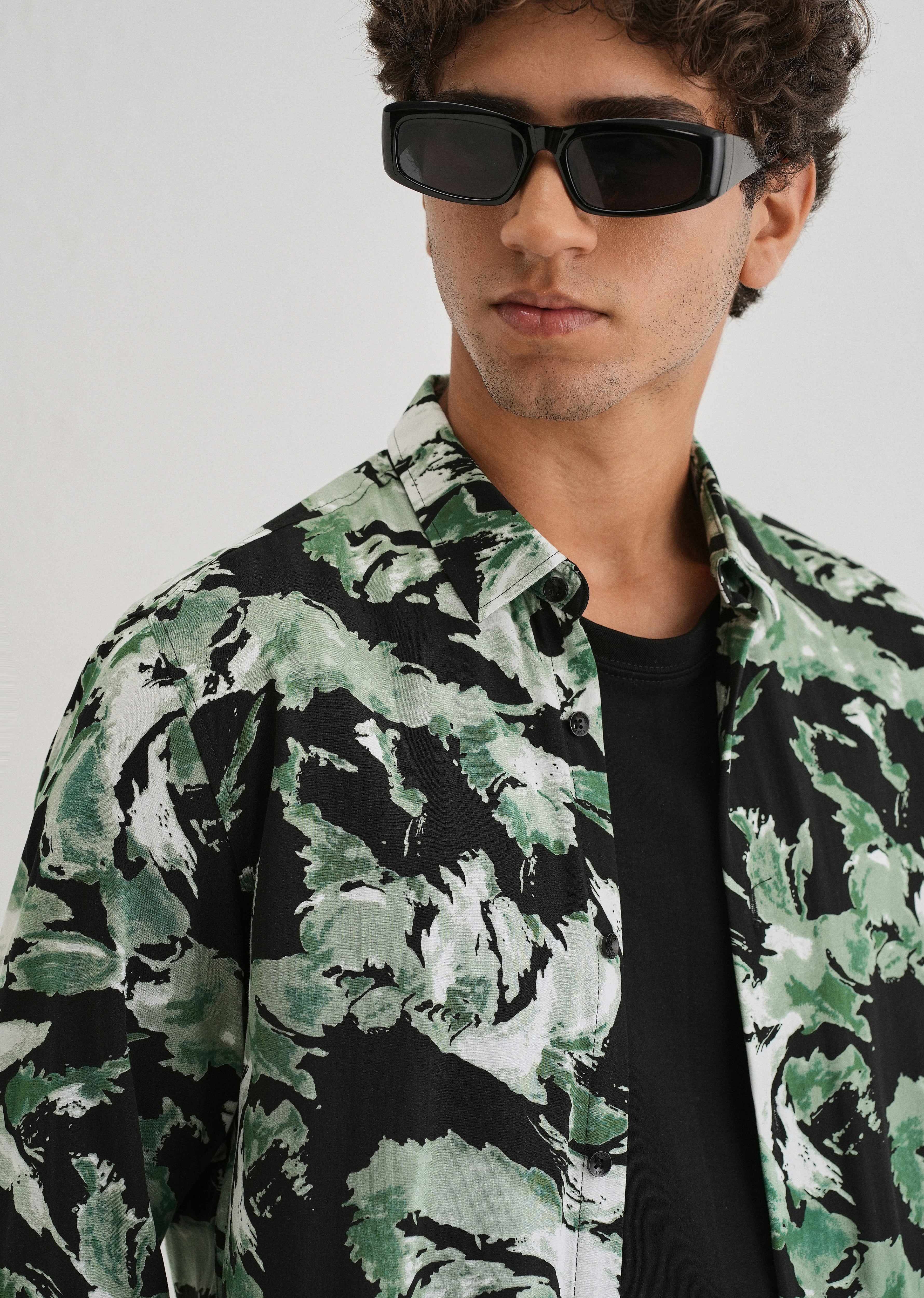 Smoke Green Print Full sleeve shirt - Image 5