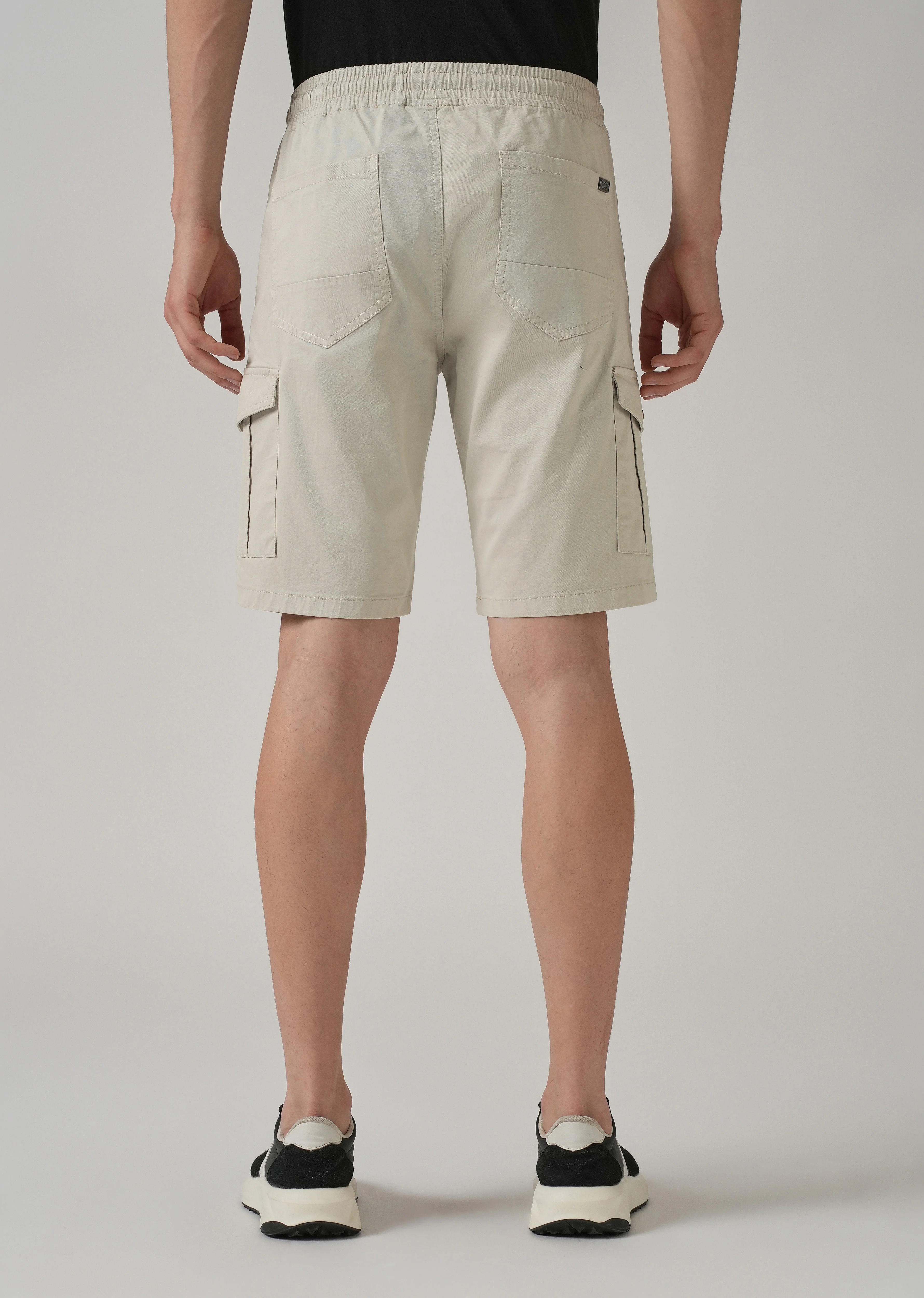 Smoke Grey Cotton Cargo Shorts - Image 2
