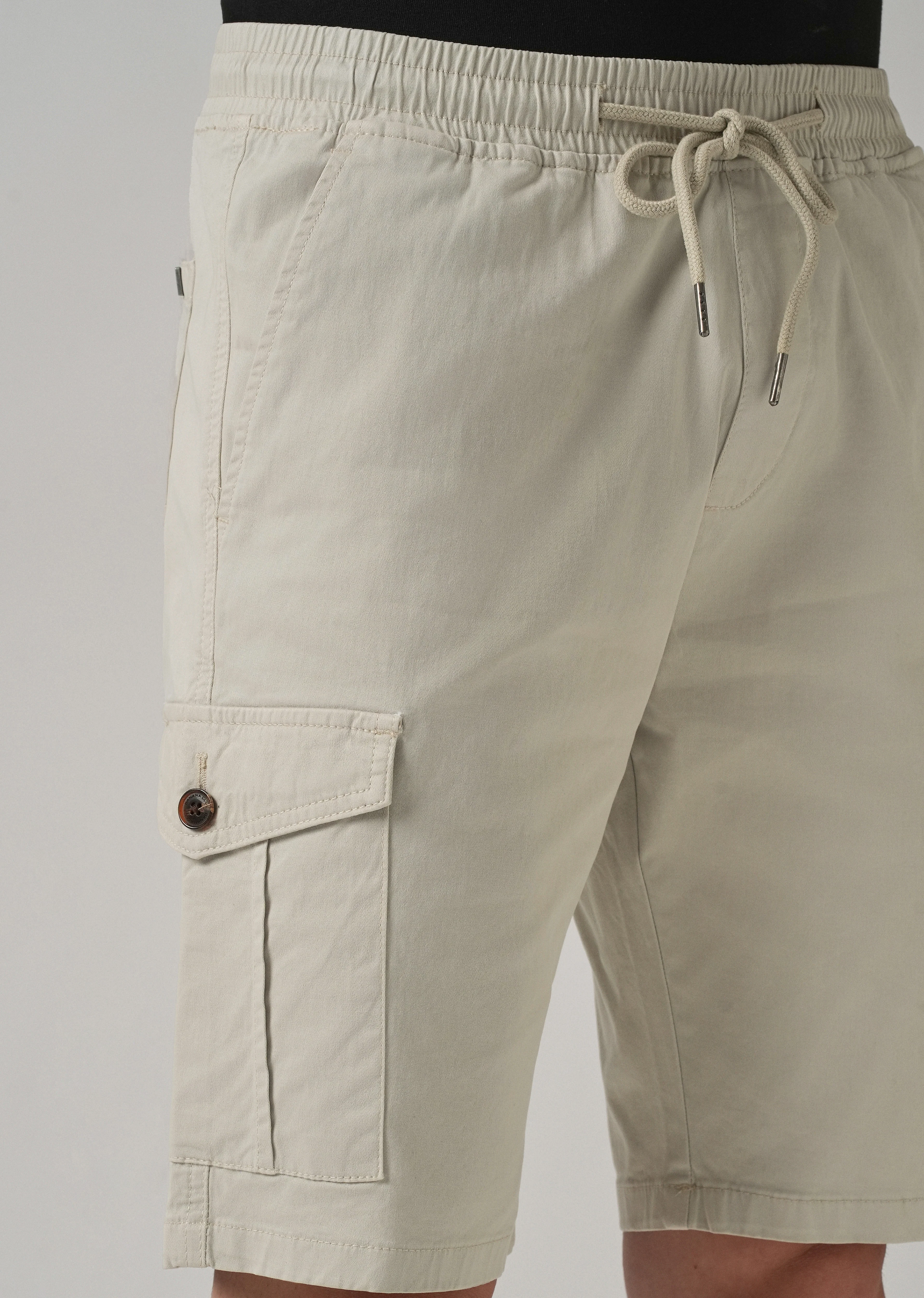 Smoke Grey Cotton Cargo Shorts - Image 5