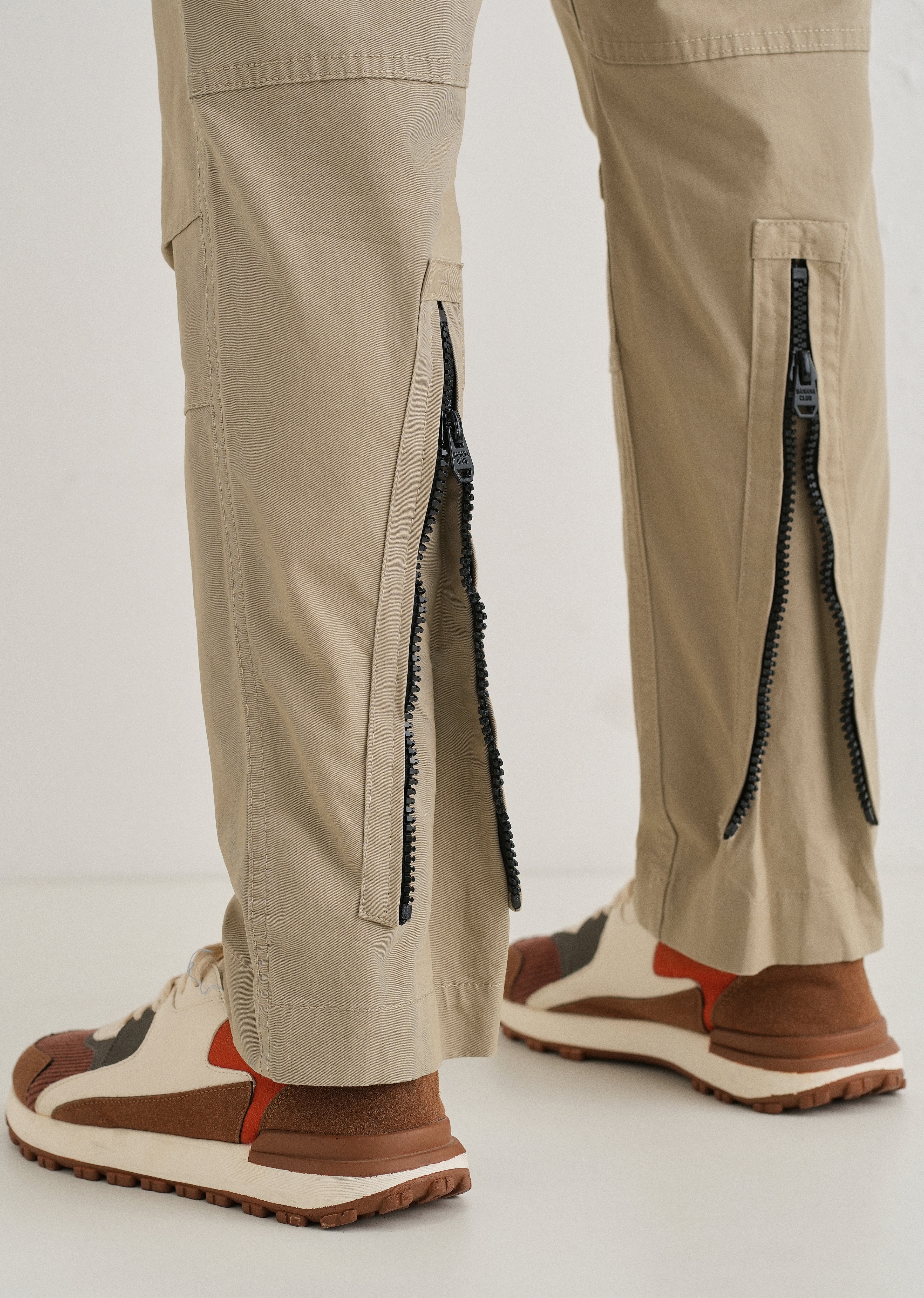 Soft Beige Zipper Cargo Pant - Image 6
