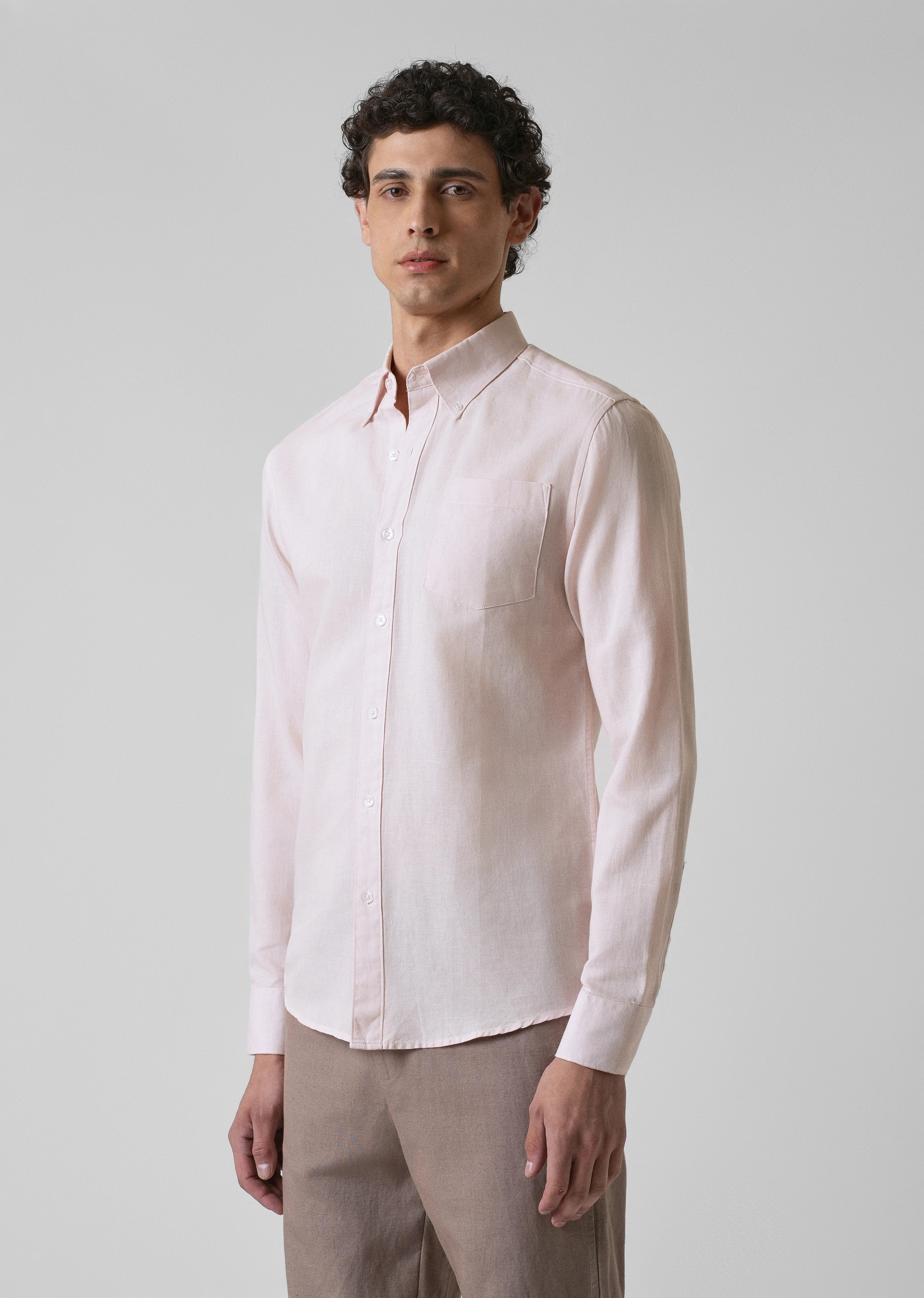 Soft Pink Cotton Linen Shirt - Image 4