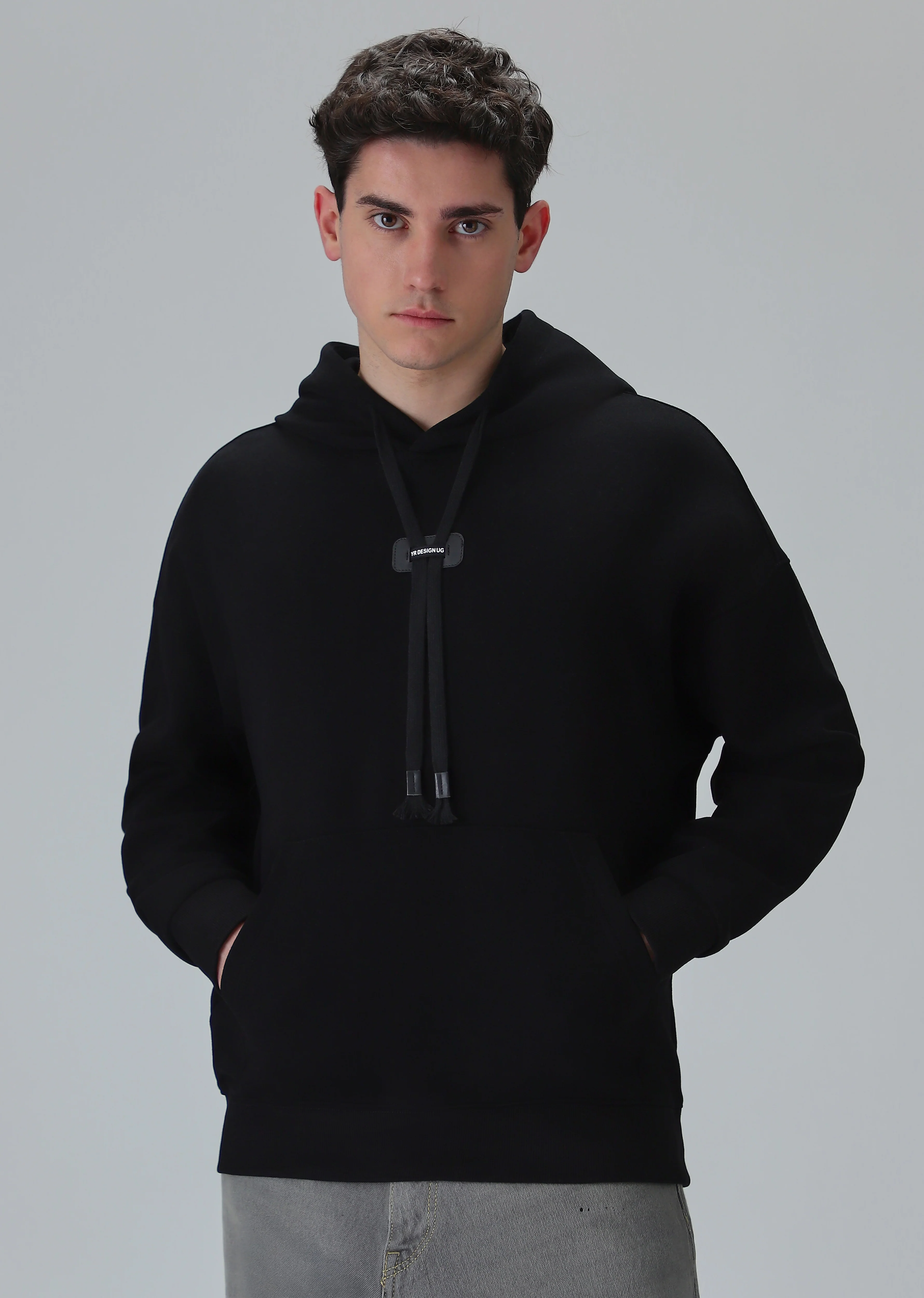 Solid Black Hoodie - Image 3