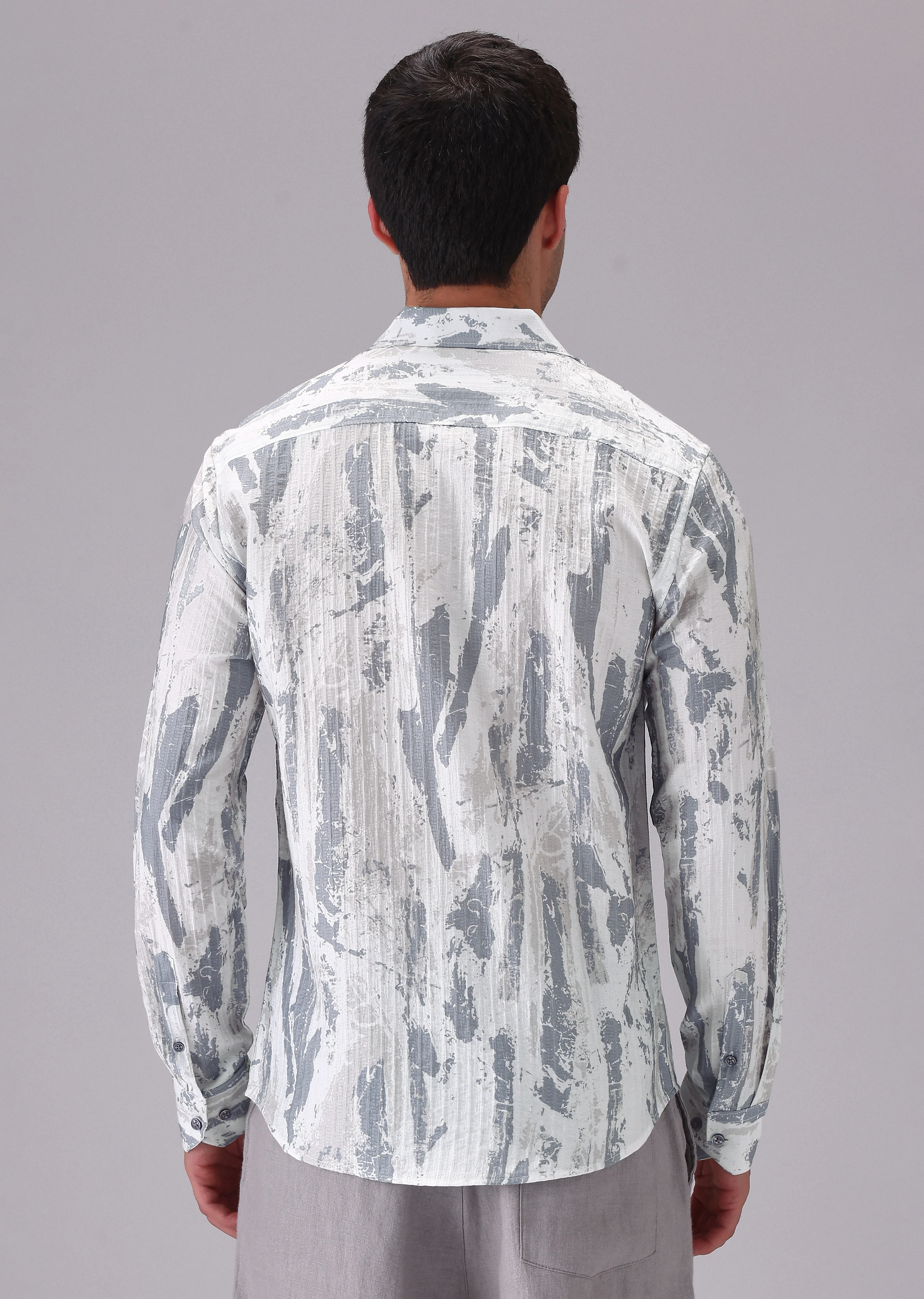 Speckled White Printed Shirt - Image 2
