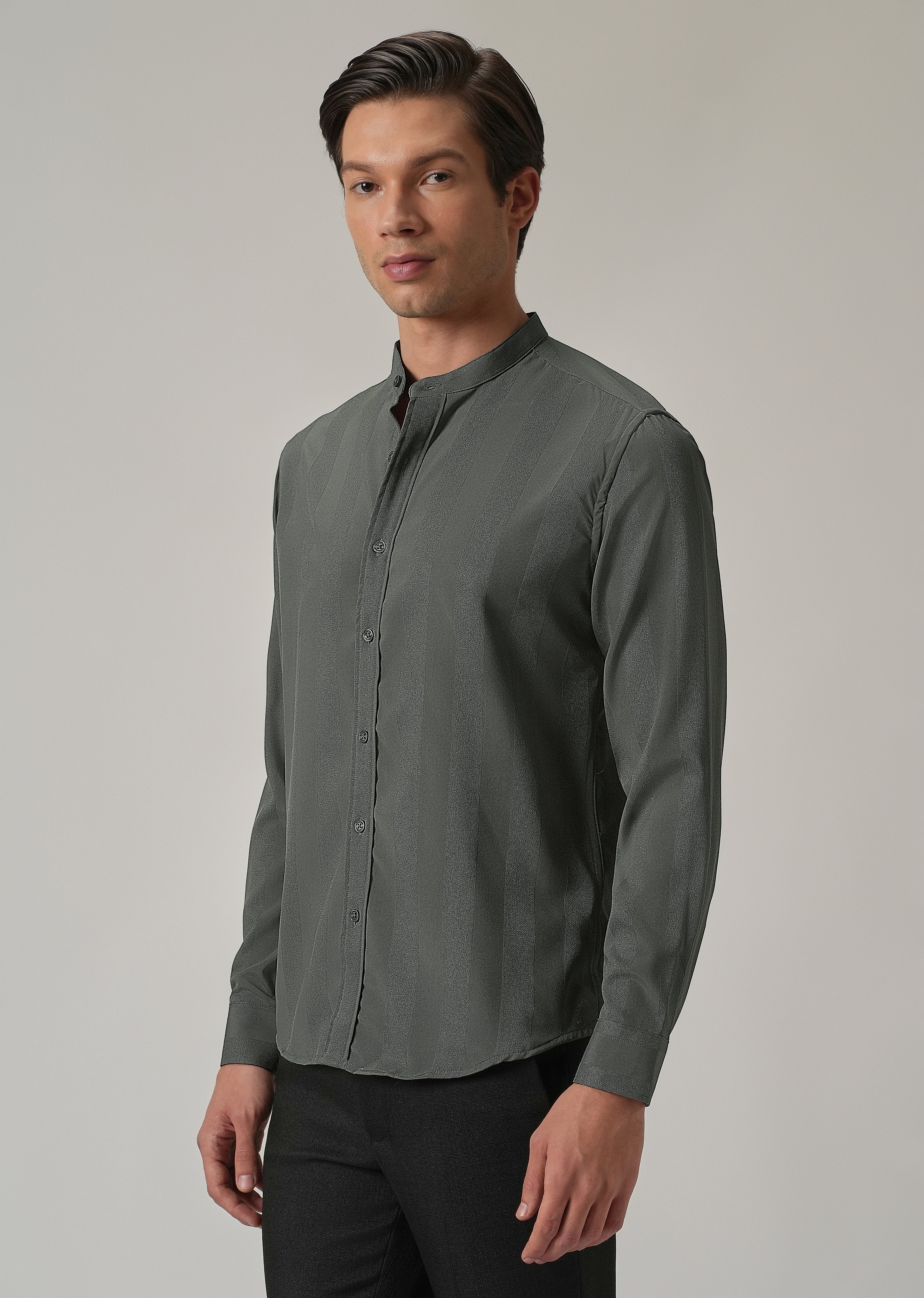 Stealth Grey Plain Shein Patterned Shirt - Image 4