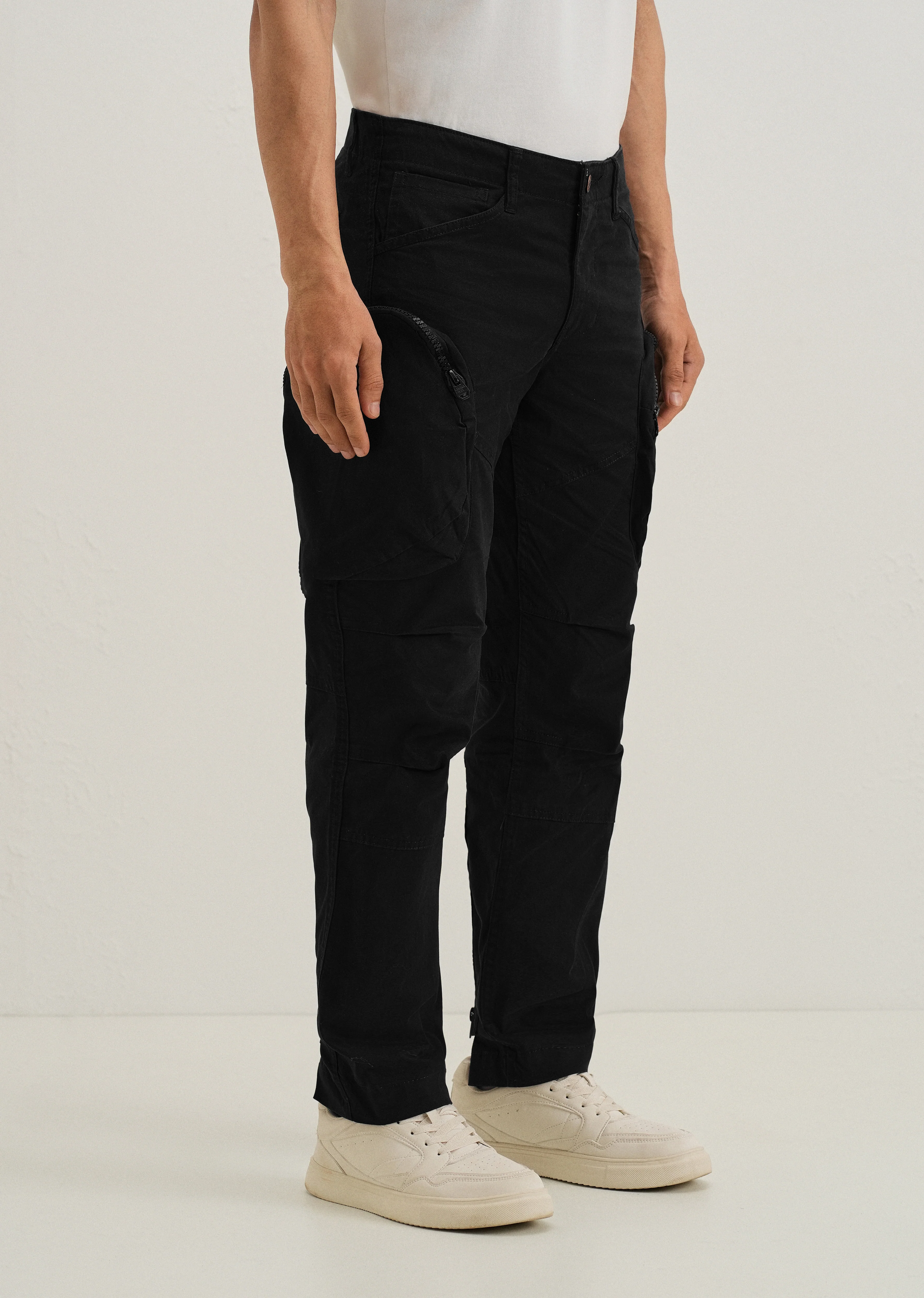 Steezy Black Zipper Cargo Pant - Image 4