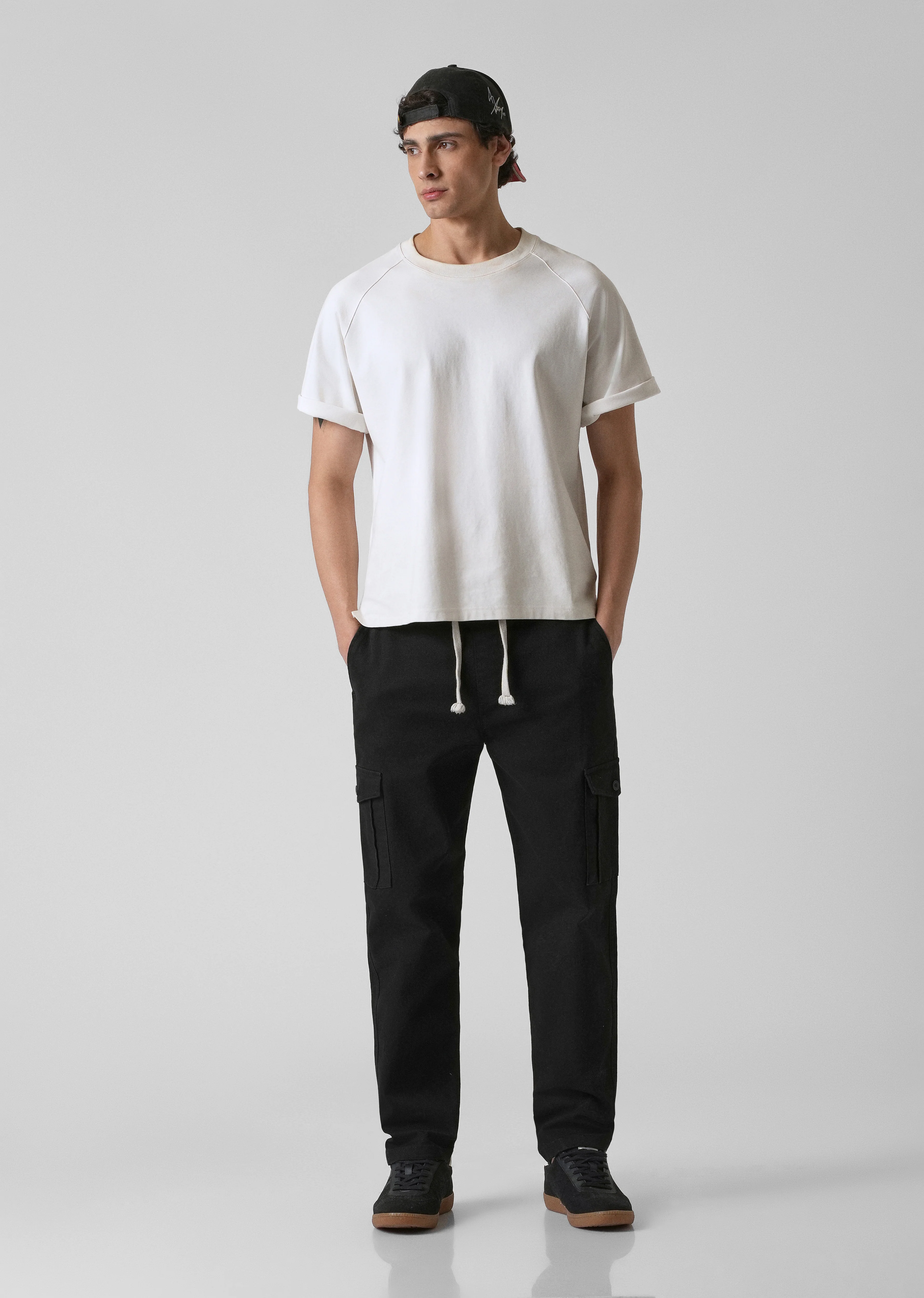 Stone Black Regular Fit Cargo Pant - Image 6