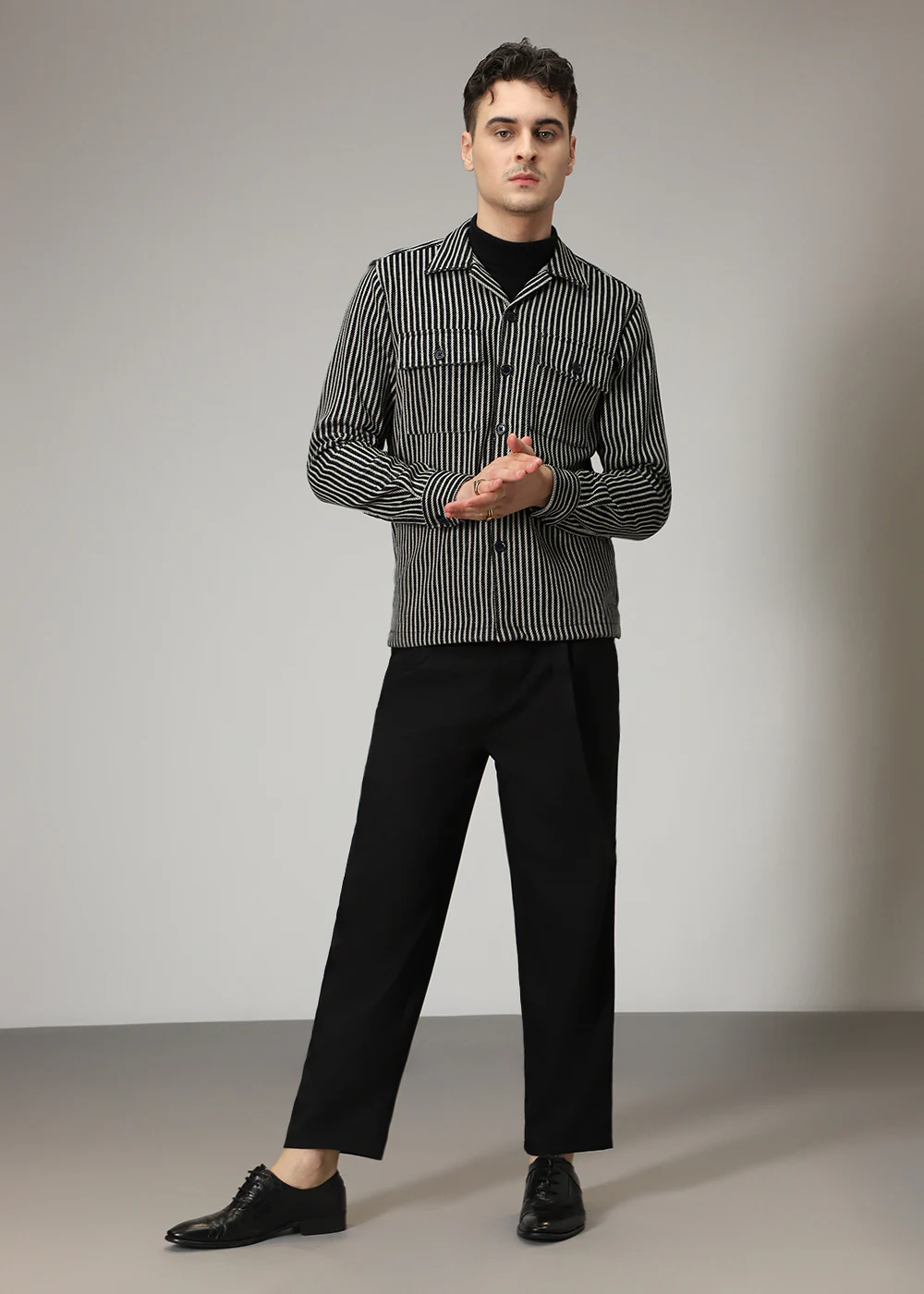 Striped Black Shacket - Image 7
