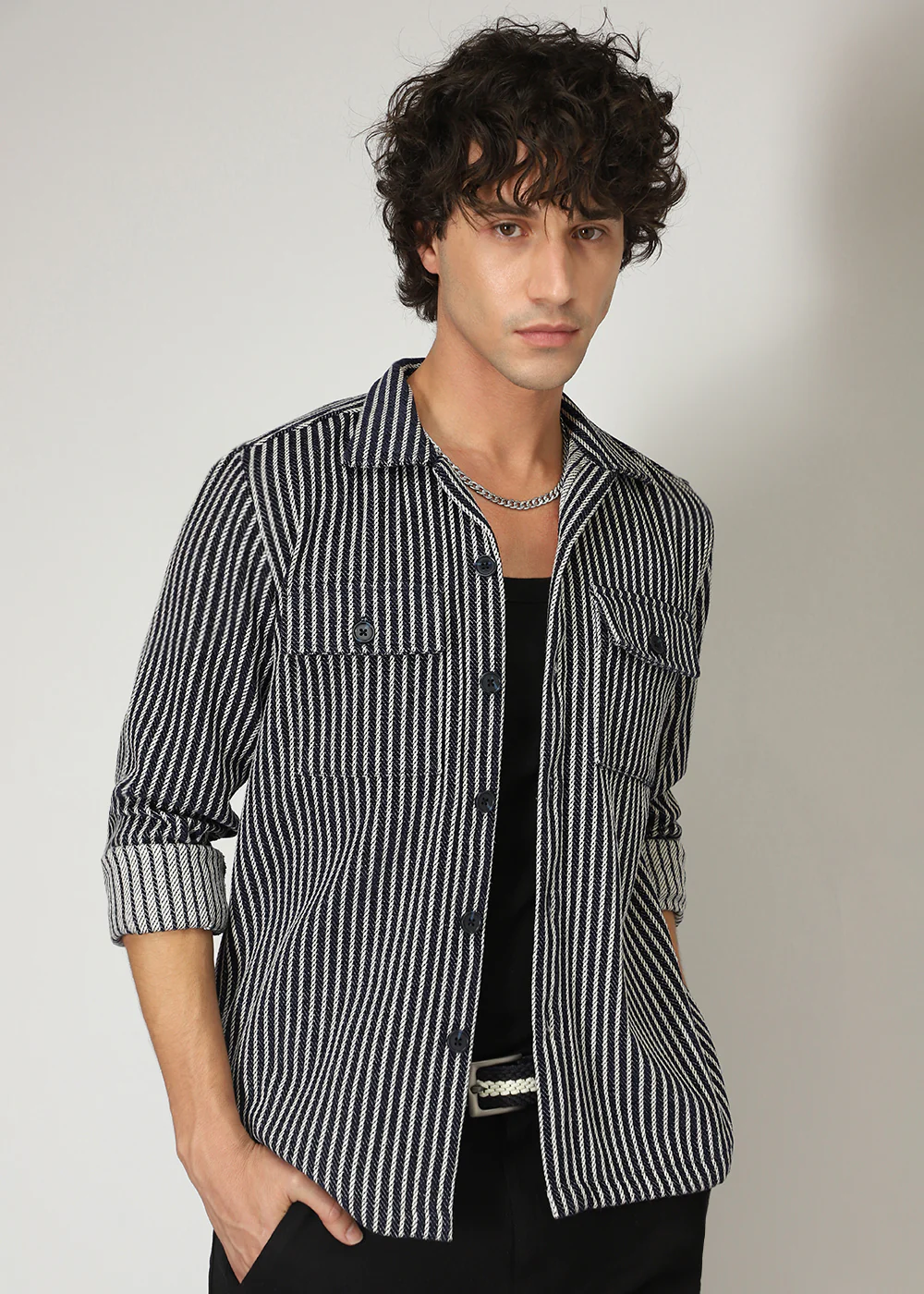 Striped Blue Shacket - Image 5