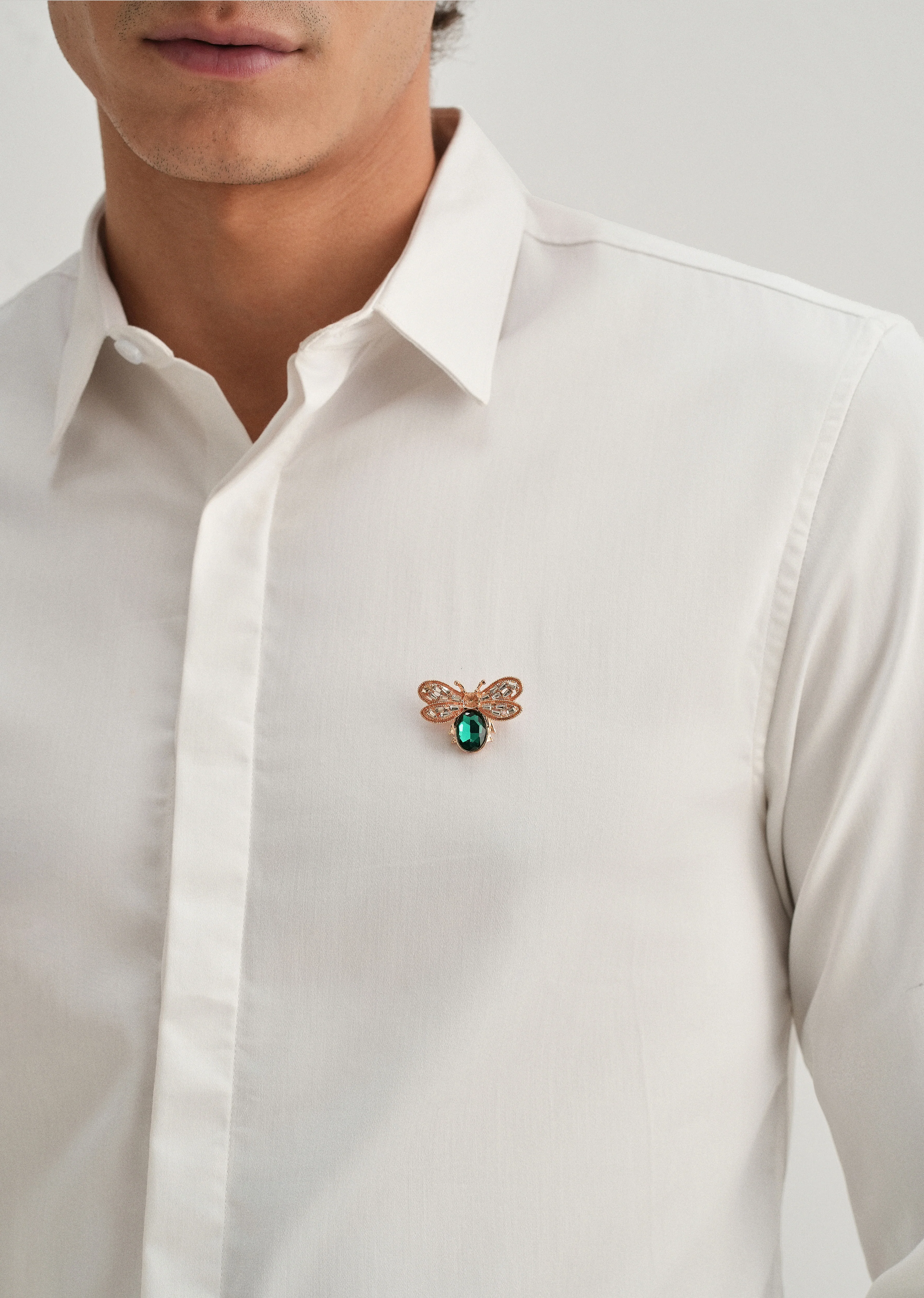 Stud Bee Embellished White Designer Shirt - Image 5