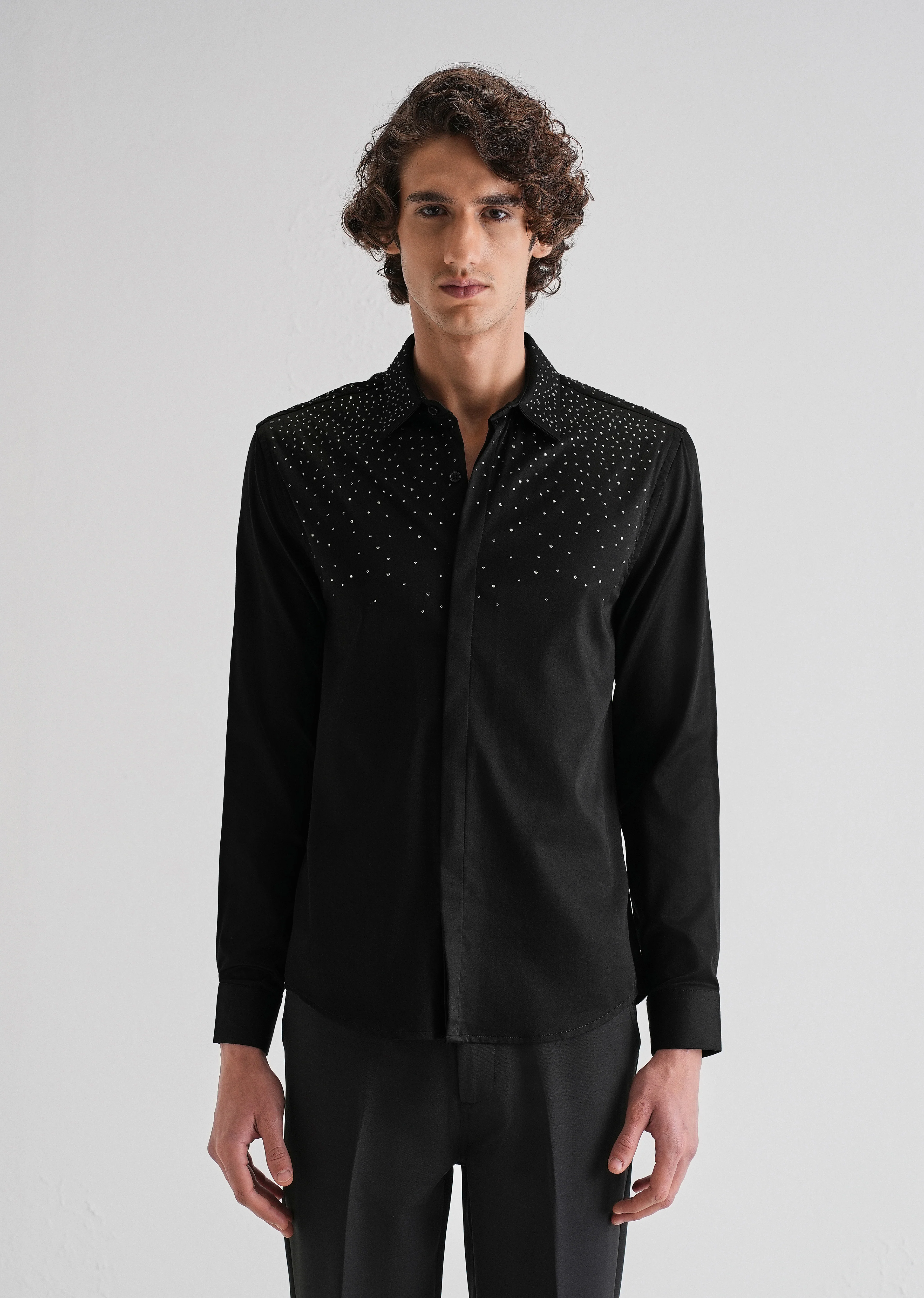 Stud Black Designer Shirt - Image 3