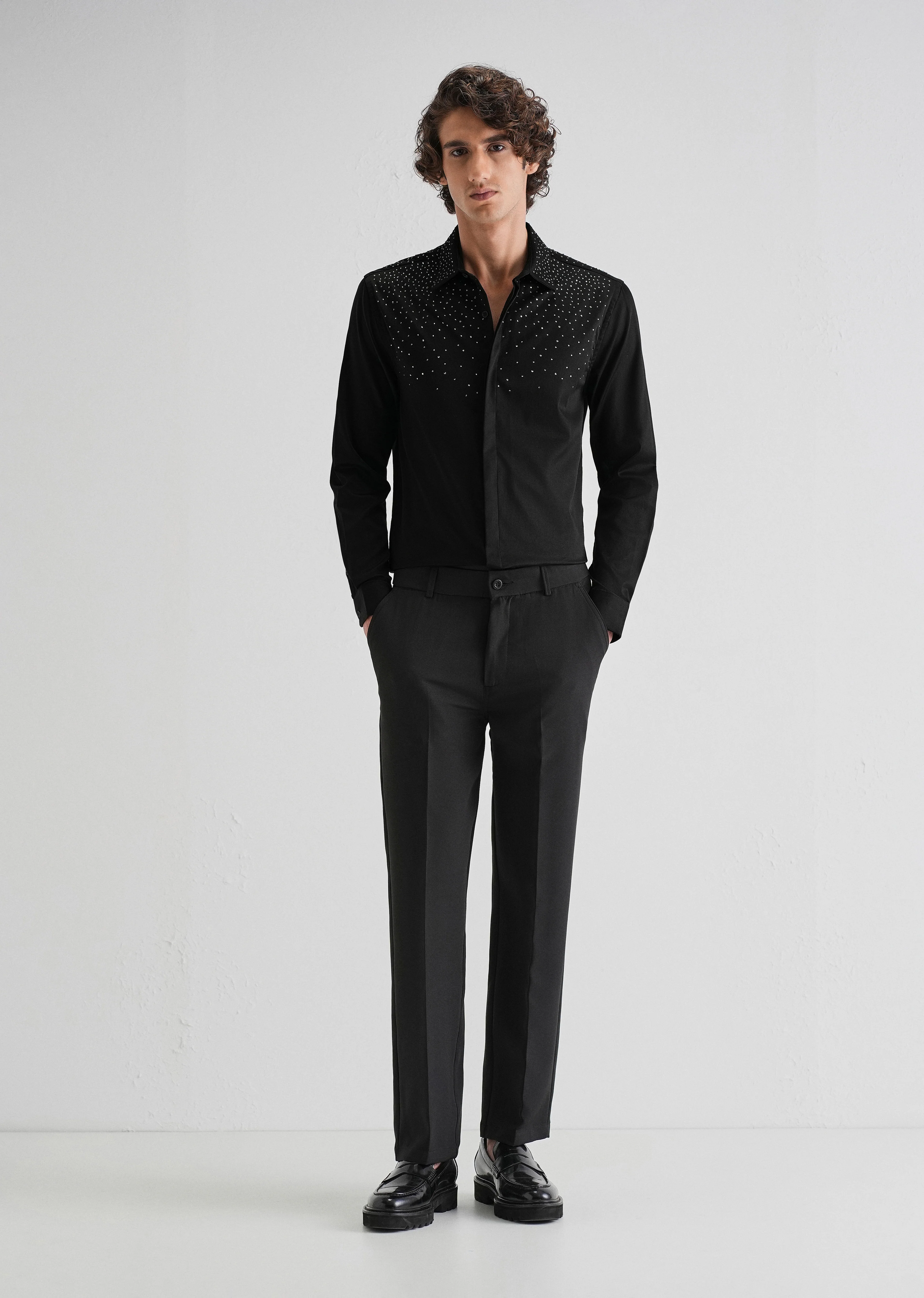 Stud Black Designer Shirt - Image 7