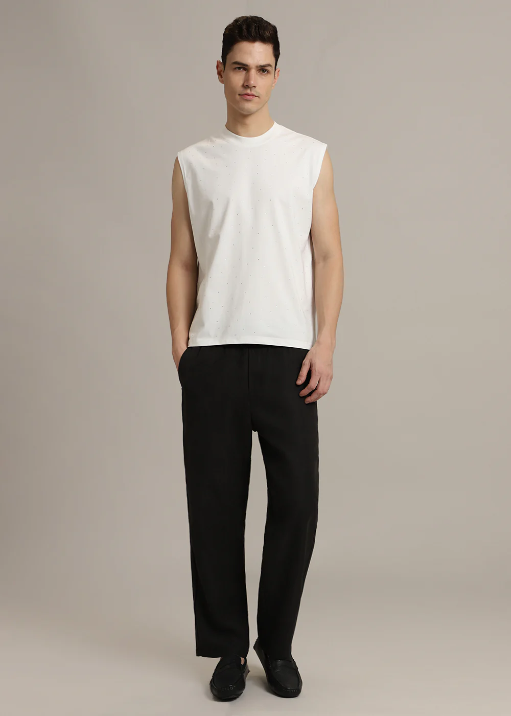 Stud Embellished White Tank - Image 6