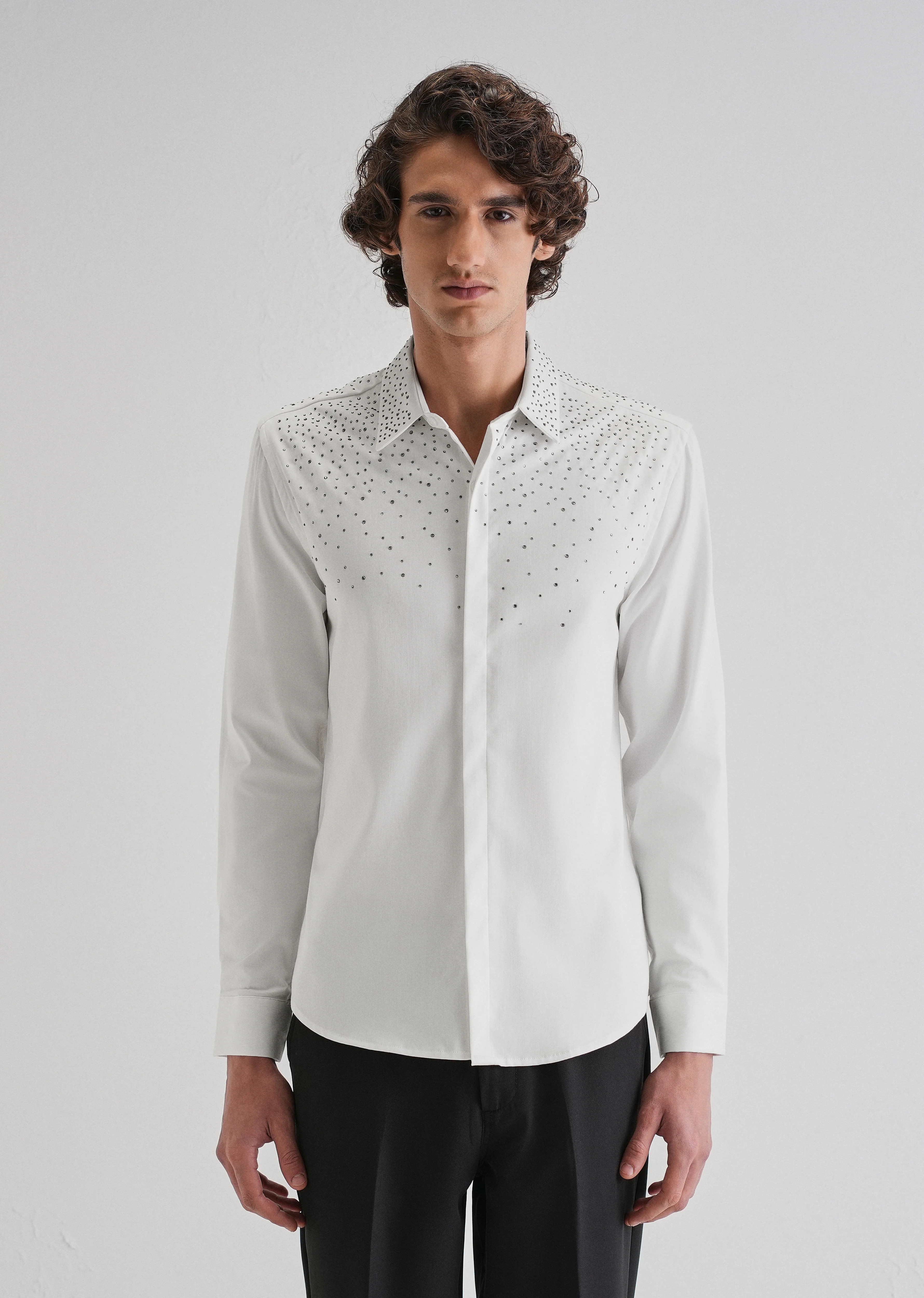Stud White Designer Shirt - Image 3