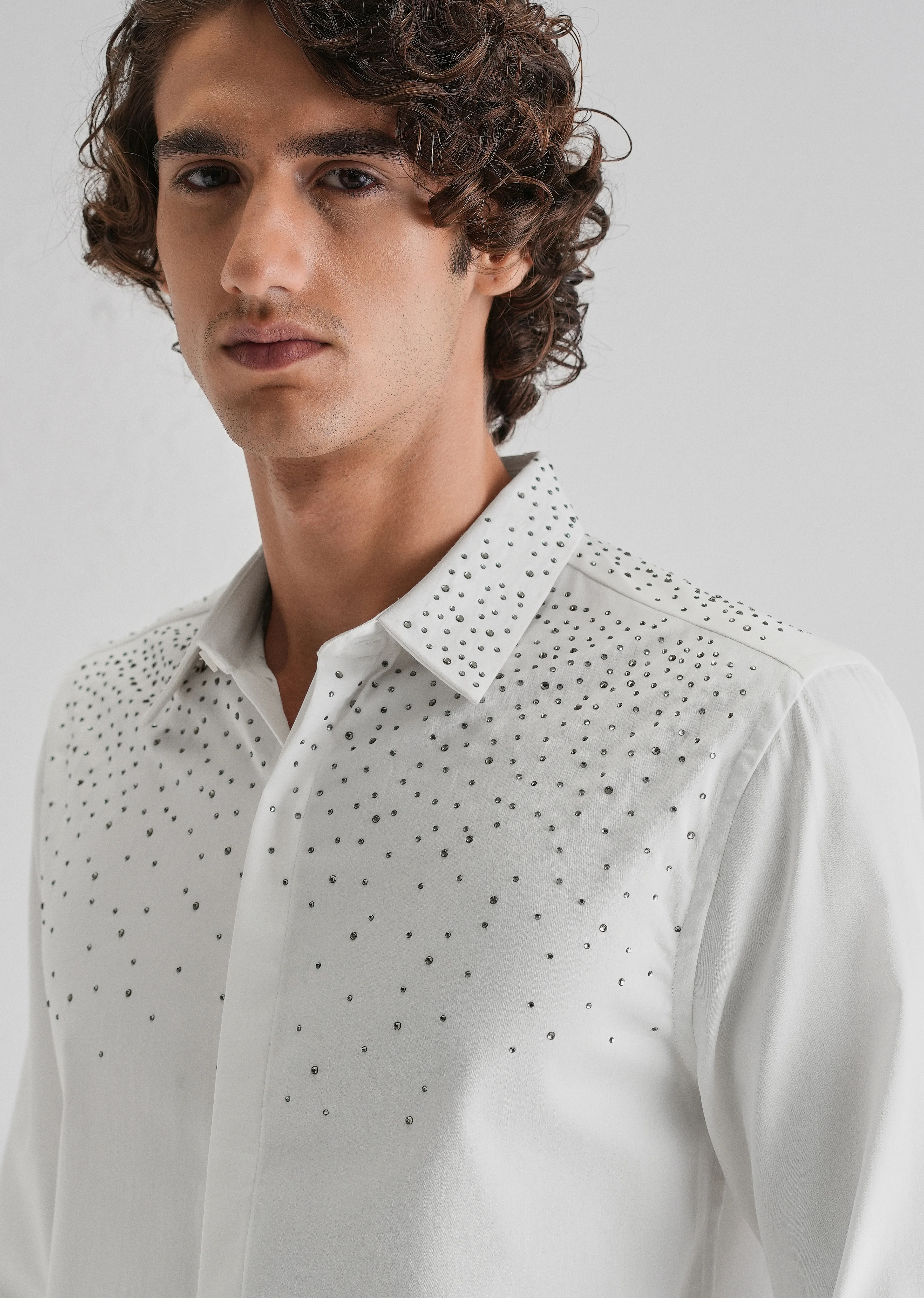 Stud White Designer Shirt - Image 5